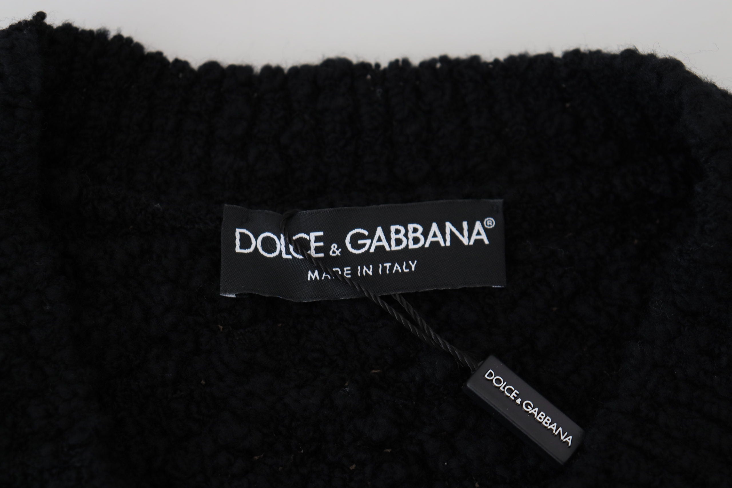 Dolce & Gabbana black V-neck wool sweater-7