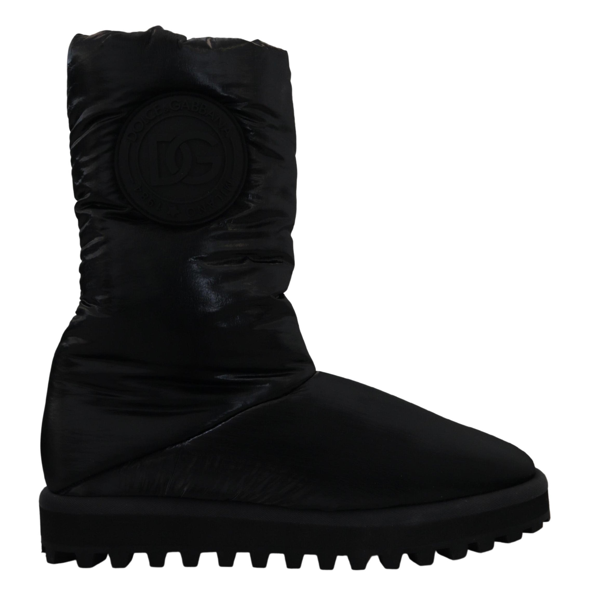 Dolce & Gabbana Black Padded Mid-Calf Winter Boots