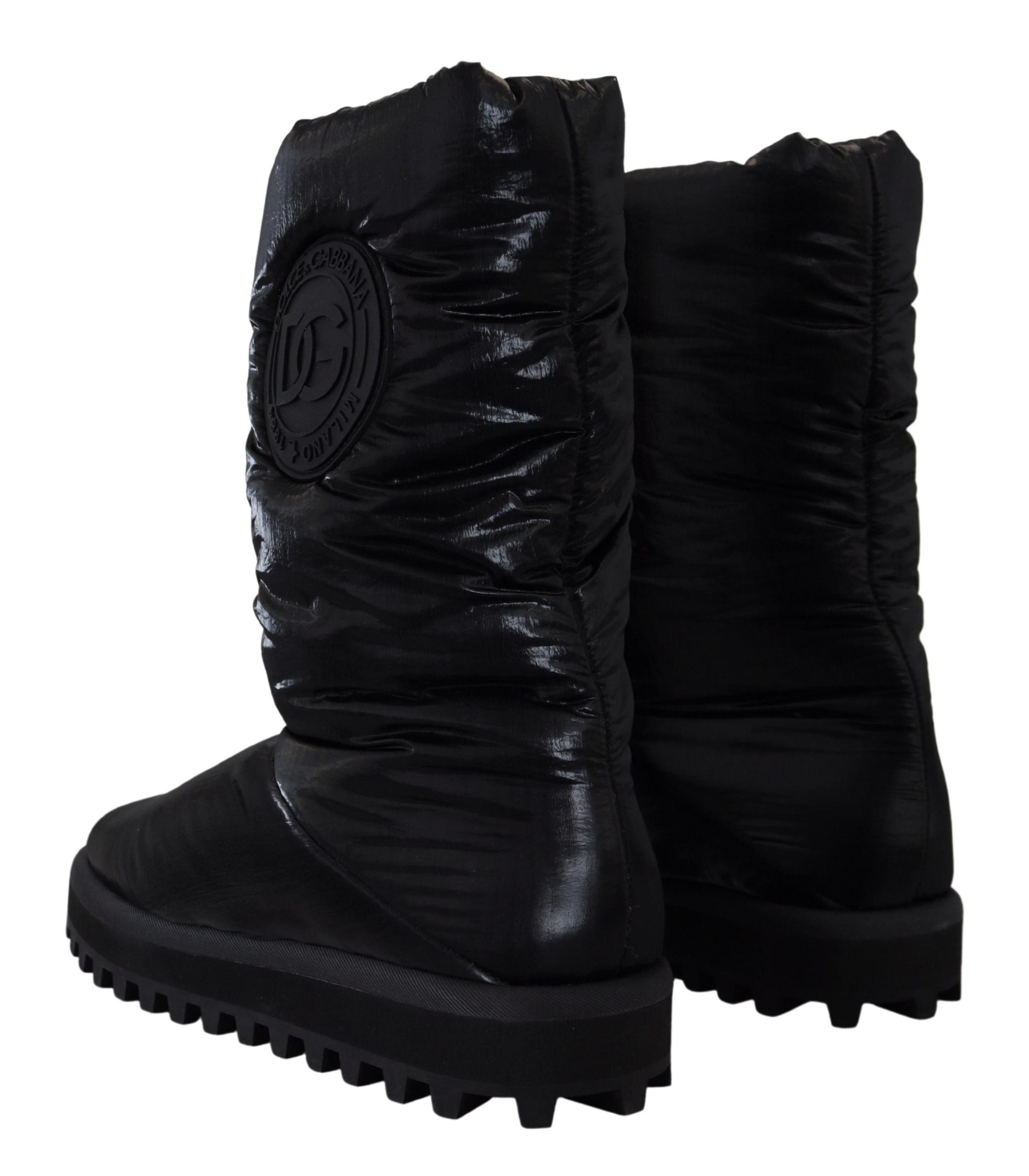 Dolce & Gabbana Black Padded Mid-Calf Winter Boots-7