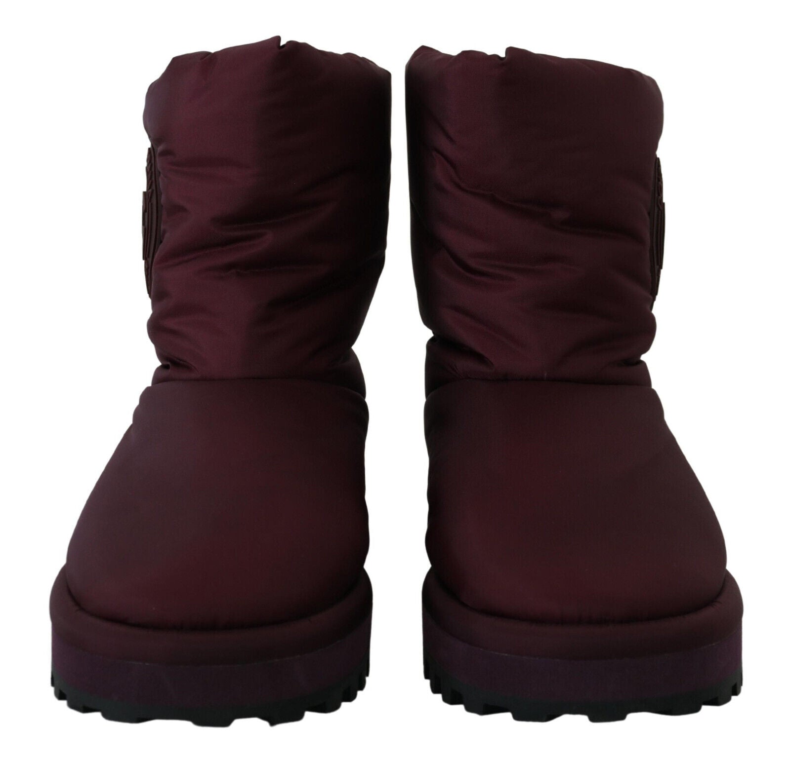 Botas de nailon burdeos de Dolce & Gabbana, zapatos acolchados-6