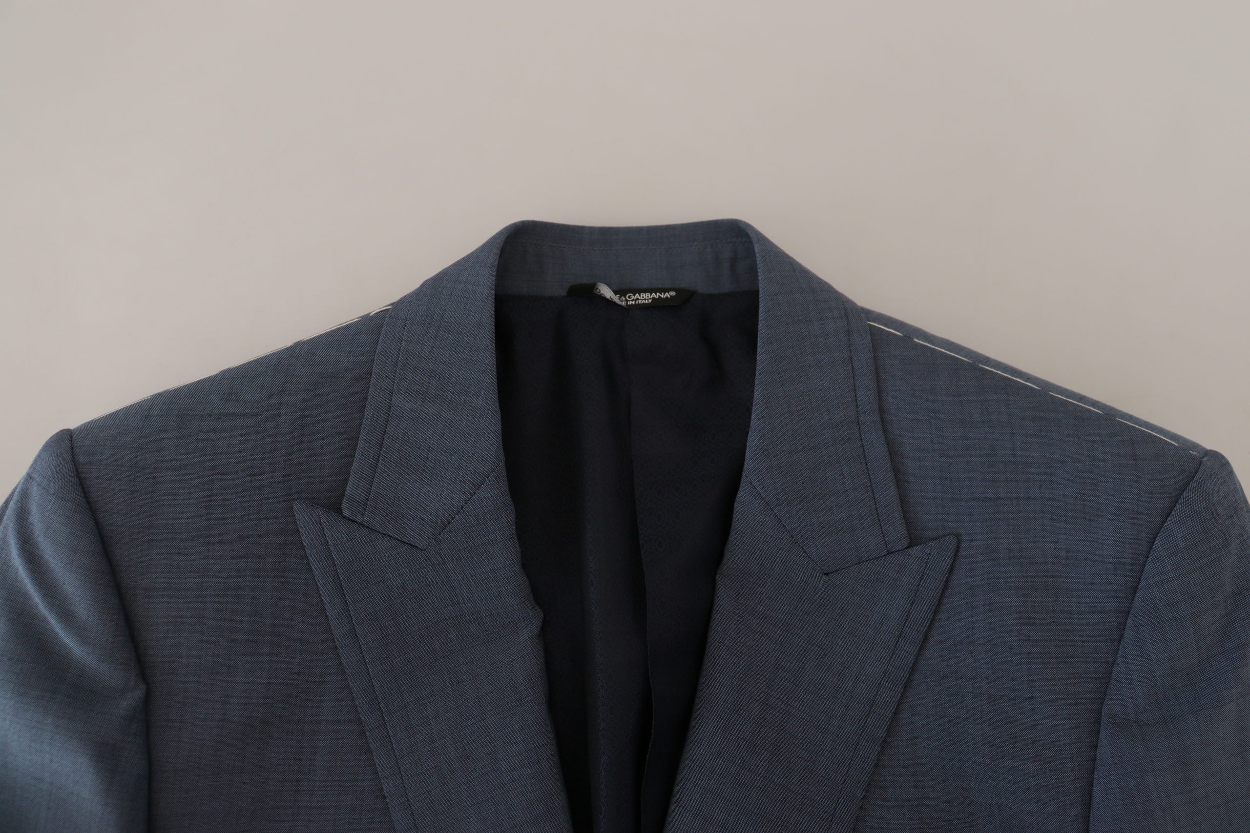 Dolce & Gabbana Blue Wool Stretch Slim Fit Jacket Blazer-7