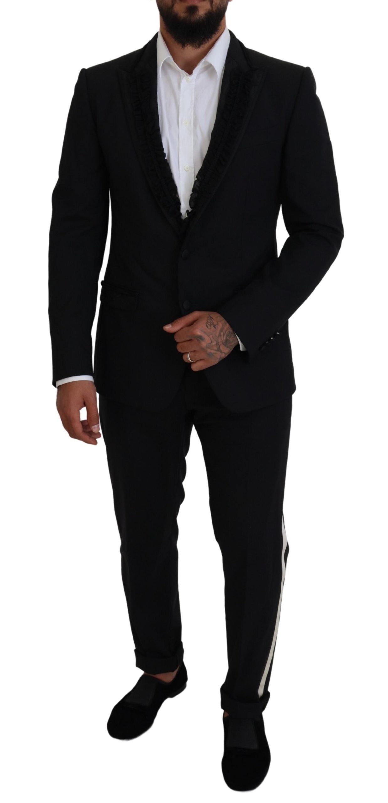 Dolce & Gabbana Black MARTINI Slim Fit Jacket Blazer-5