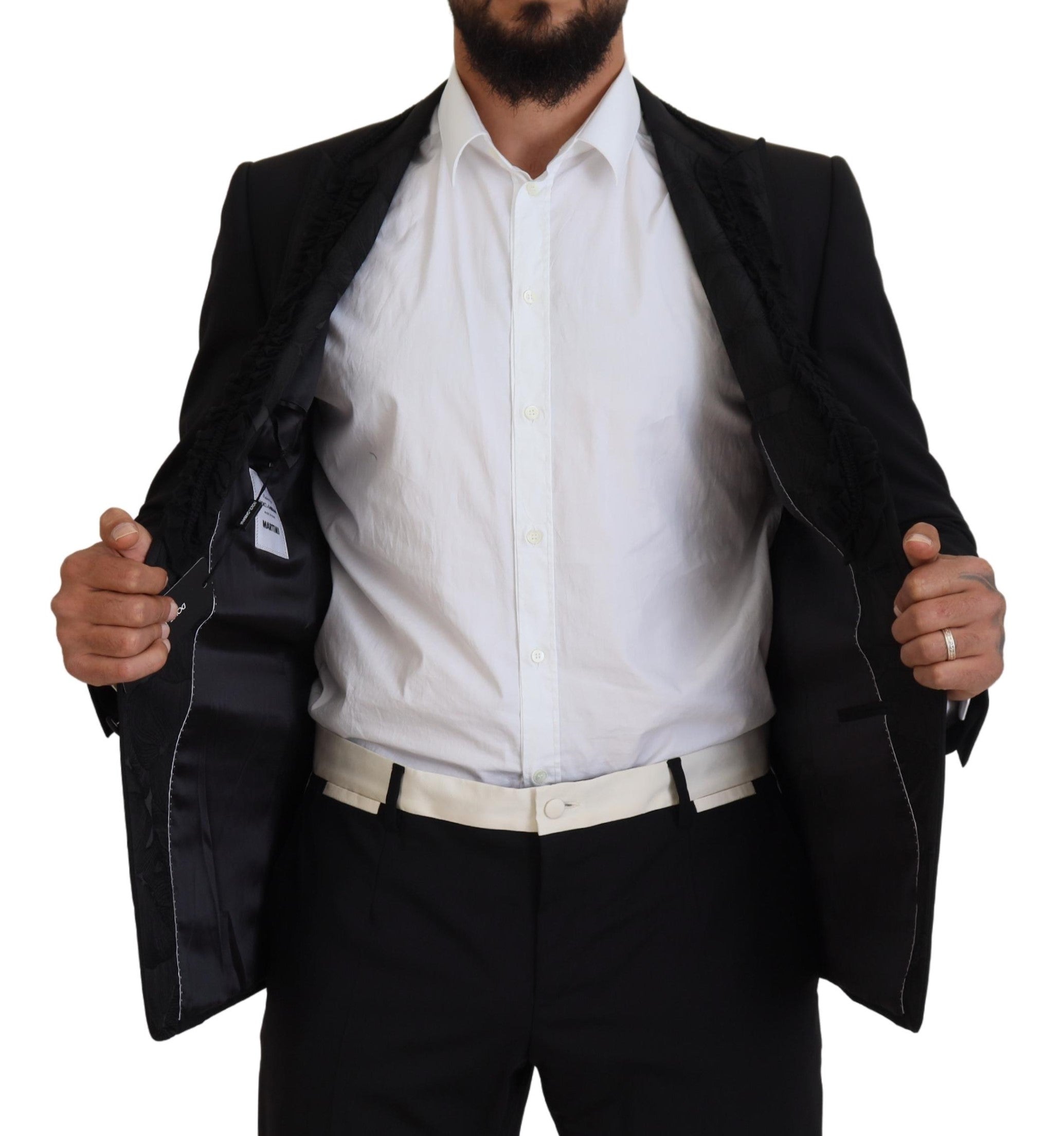 Dolce & Gabbana Black MARTINI Slim Fit Jacket Blazer-6