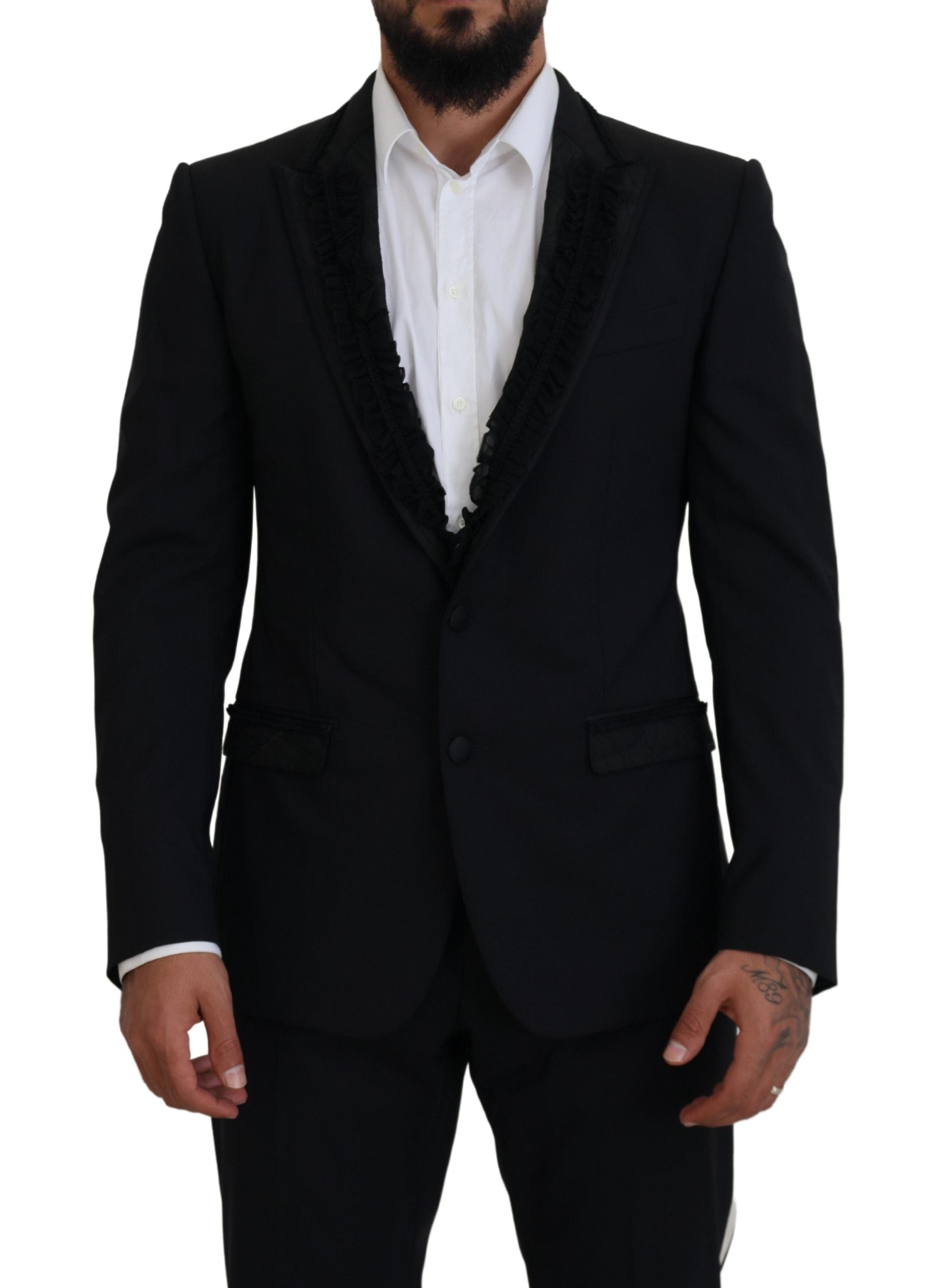 Dolce & Gabbana Black MARTINI Slim Fit Jacket Blazer-1