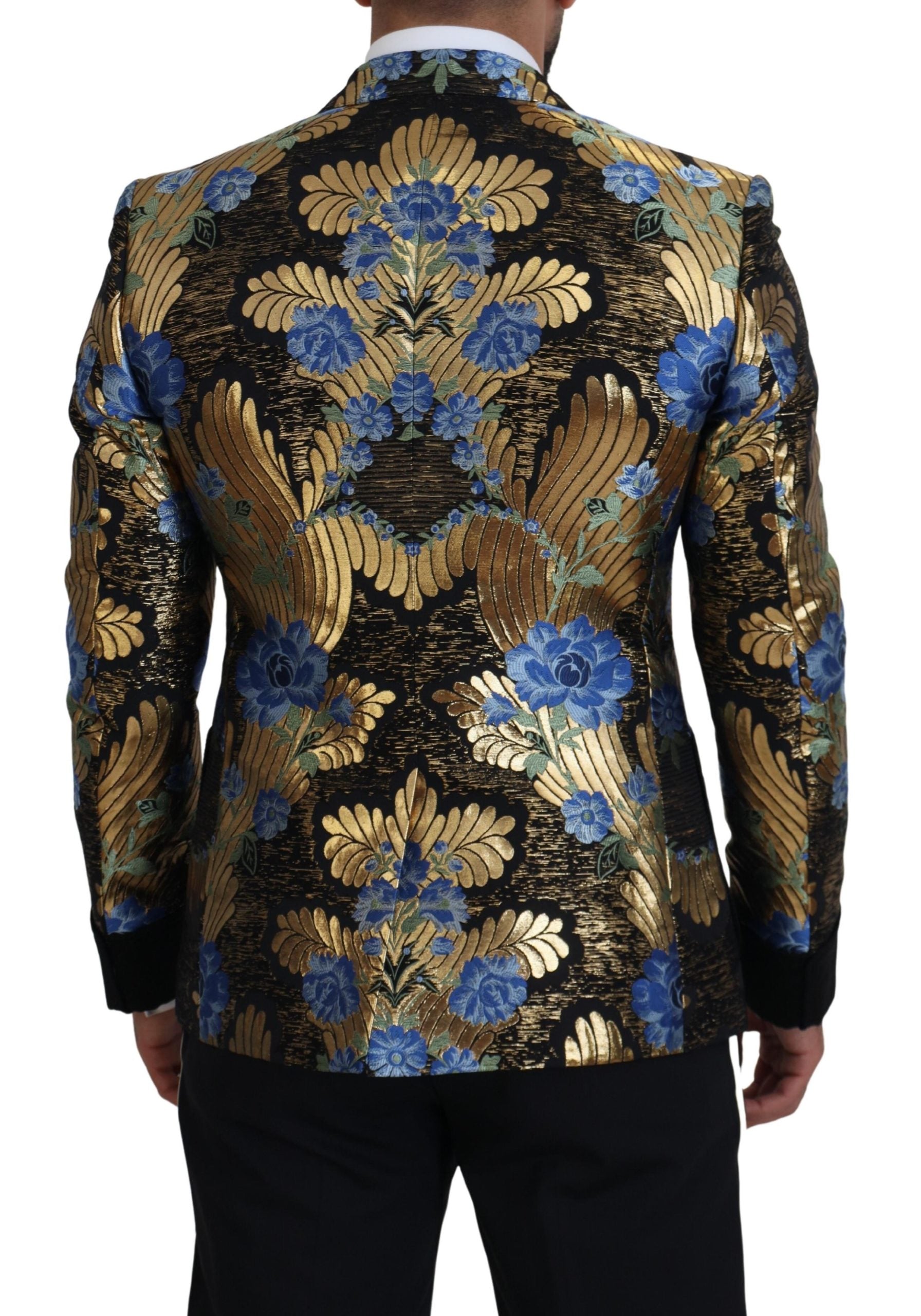 Dolce & Gabbana Gold Lurex Zweireiher Jacke Blazer-2