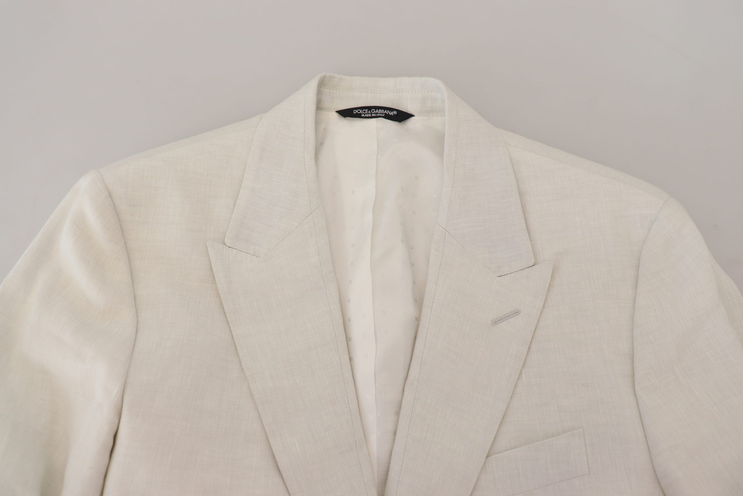 Chaqueta Blazer de lino blanco de corte entallado de Dolce & Gabbana-7
