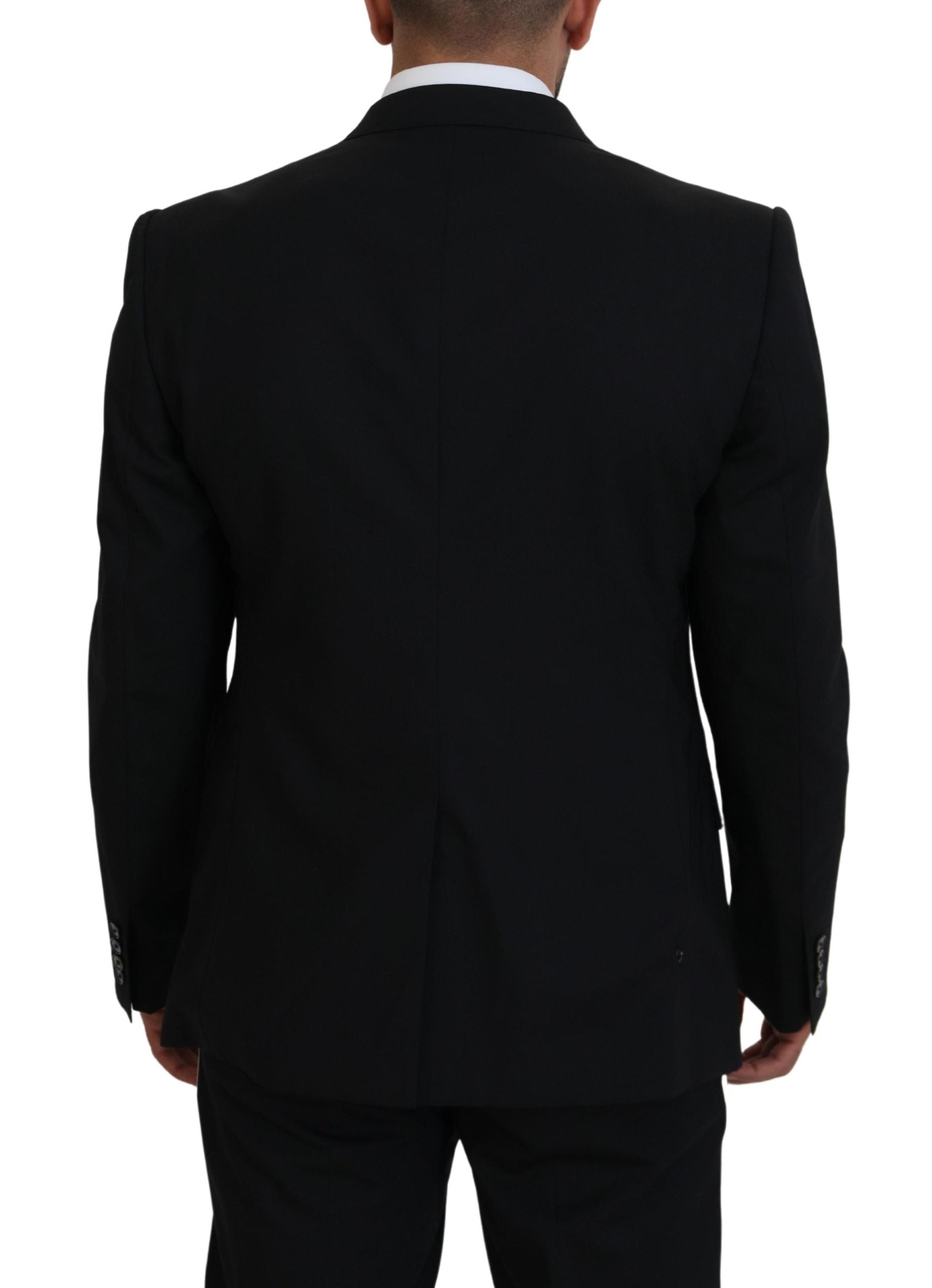 Dolce & Gabbana Black Wool Stretch Slim Fit Jacket Blazer-3