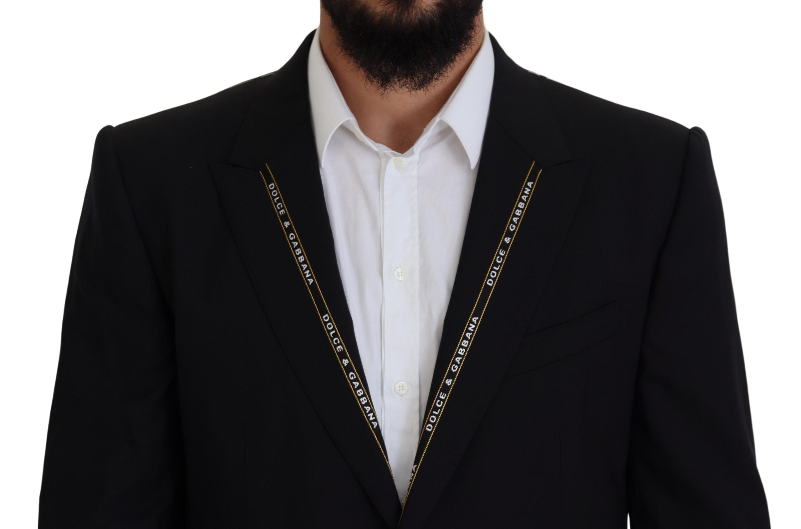 Dolce & Gabbana Black Wool Stretch Slim Fit Jacket Blazer-4