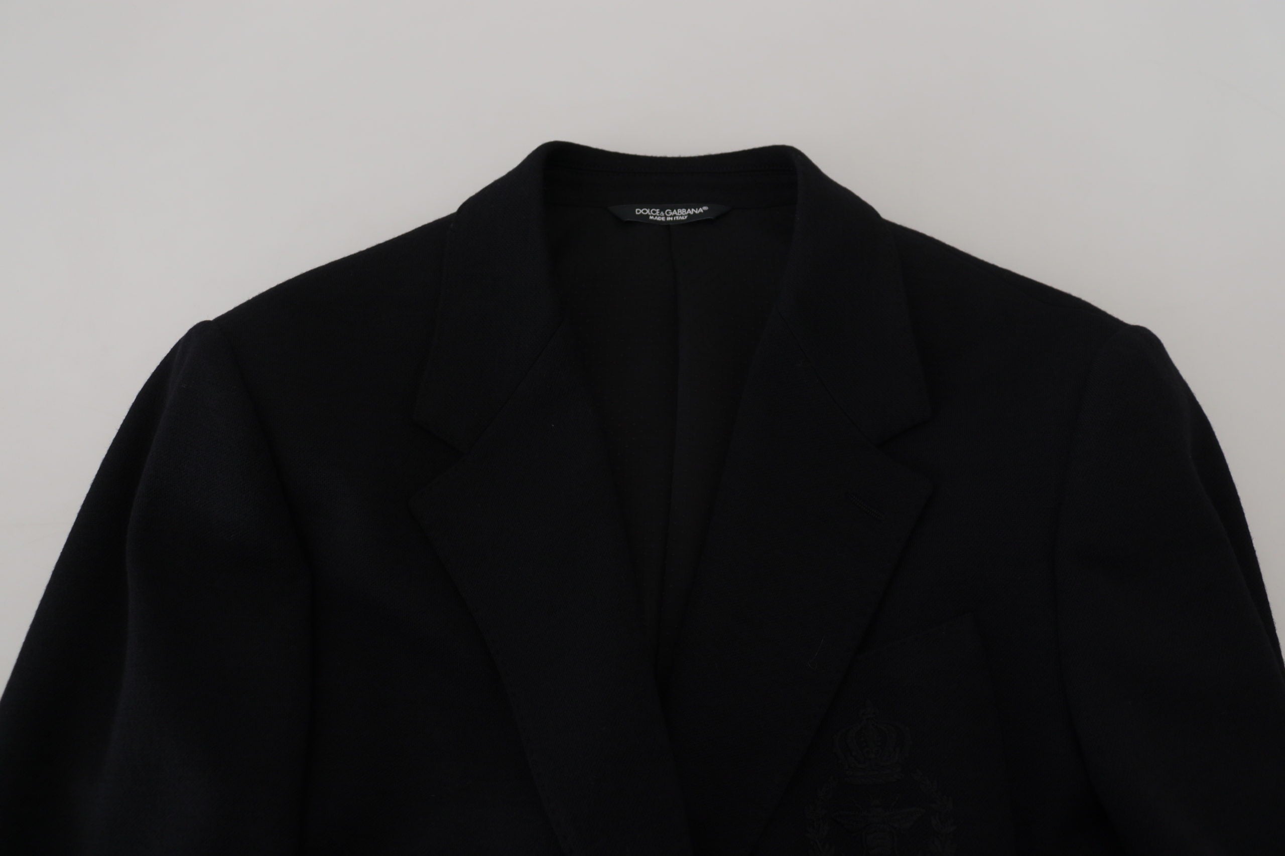Dolce & Gabbana Schwarze Wollkrone Slim Fit Jacke Blazer-7
