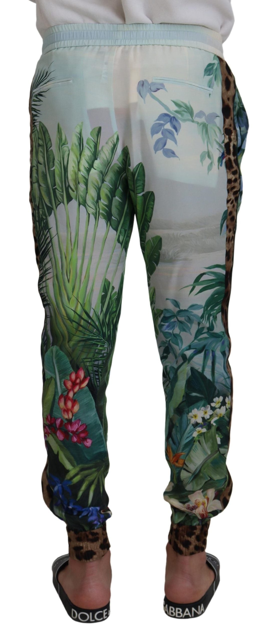 Dolce & Gabbana Weiße Jogginghose mit Blumenmuster für Männer-3