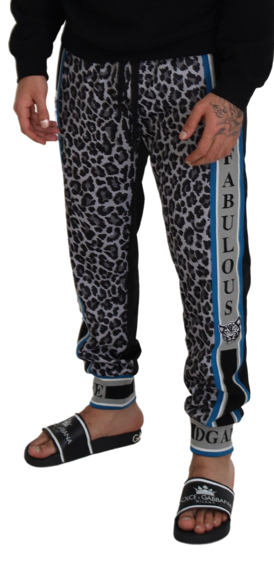 Dolce & Gabbana Multicolored DG King Jogger Trousers with Leopard Print-4