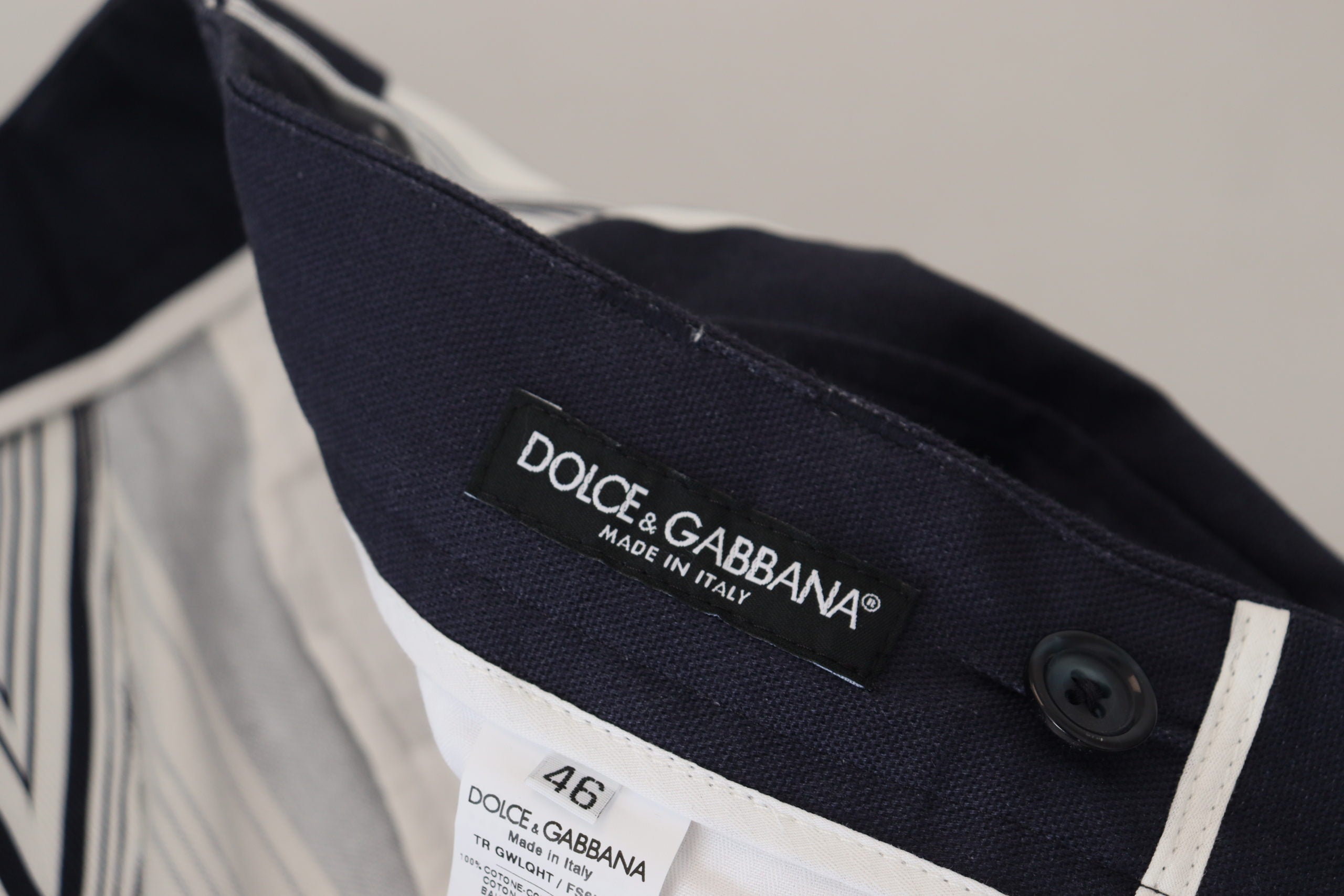 Dolce & Gabbana Weiß gestreifte Cropped Pants aus Baumwolle-4
