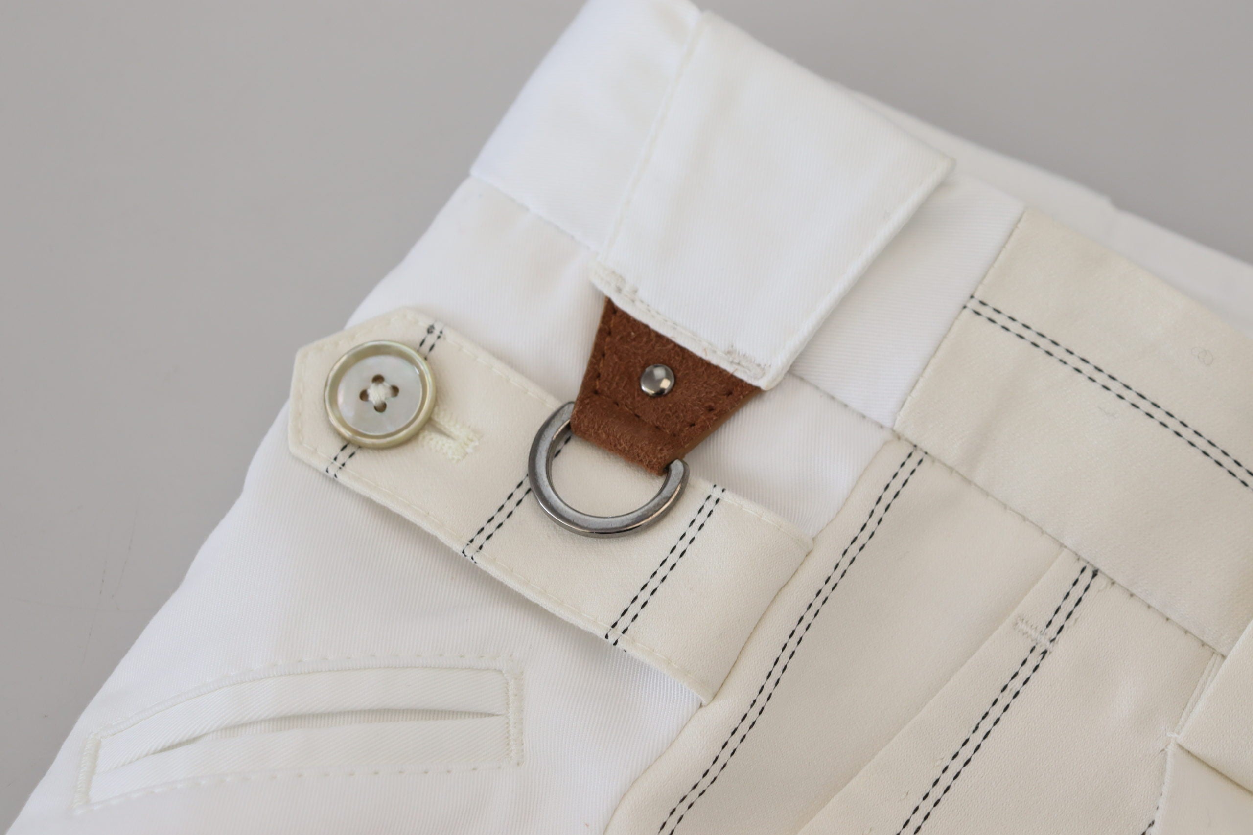 Dolce & Gabbana white striped formal trousers in cotton-5