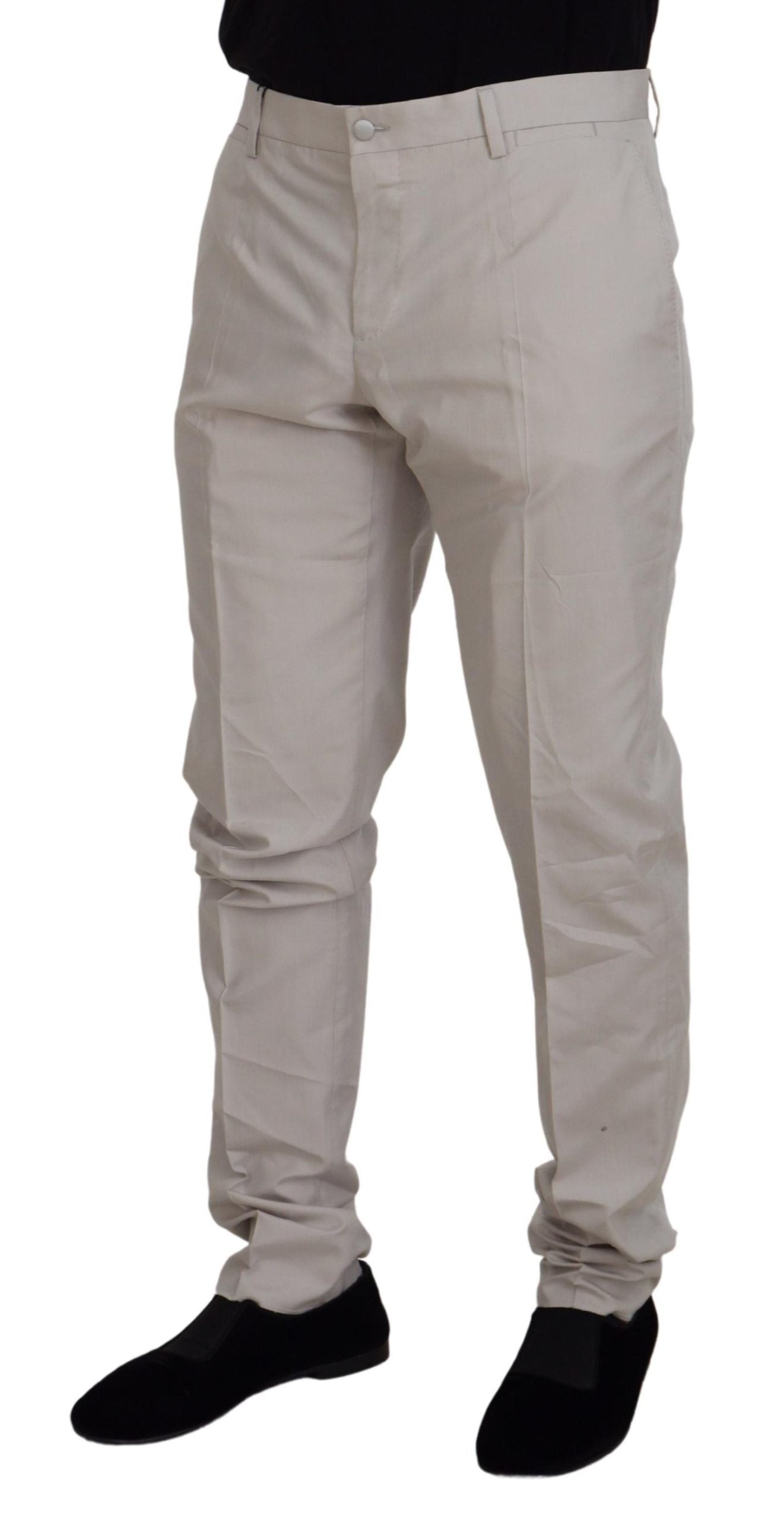 Pantalones chinos de talle medio de Dolce & Gabbana en seda blanca-2