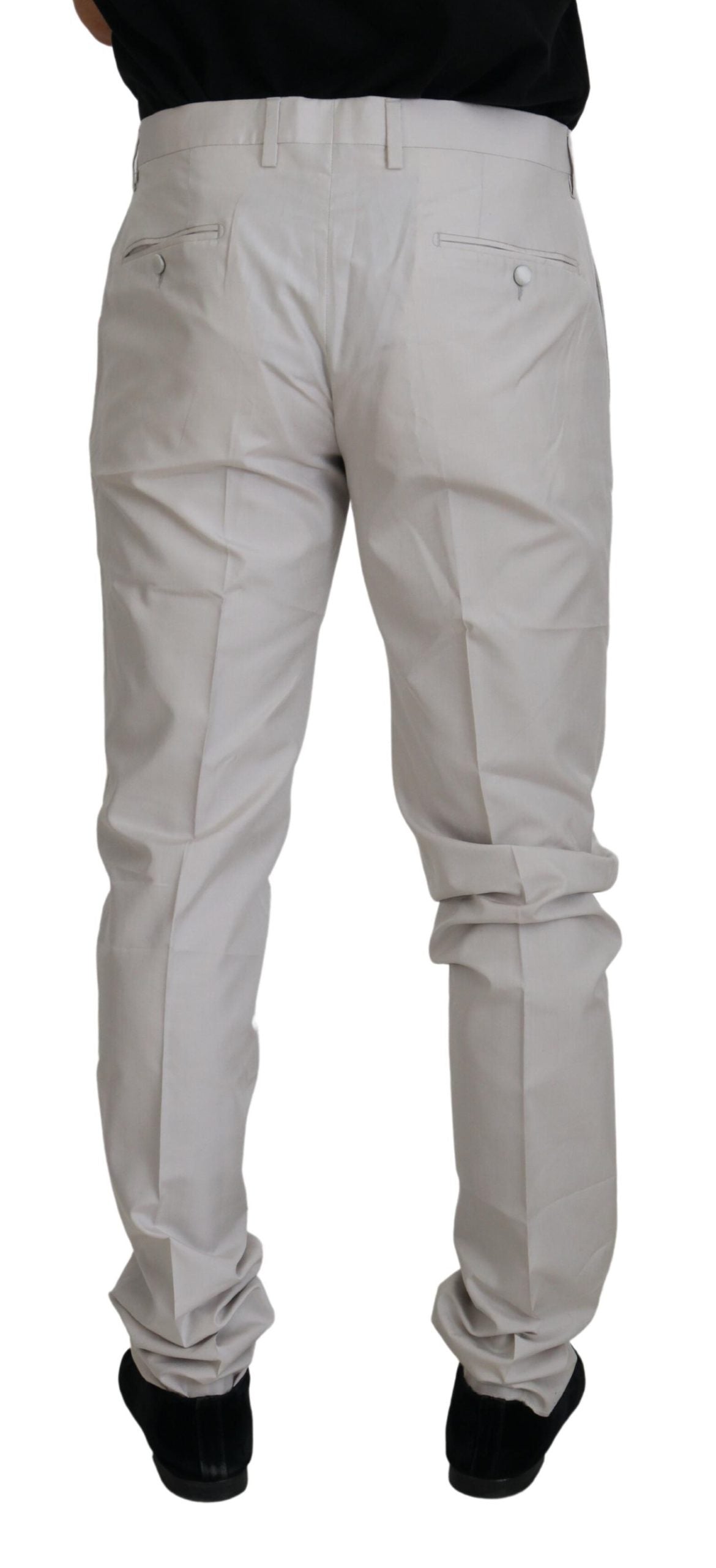 Pantalones chinos de talle medio de Dolce & Gabbana en seda blanca-3