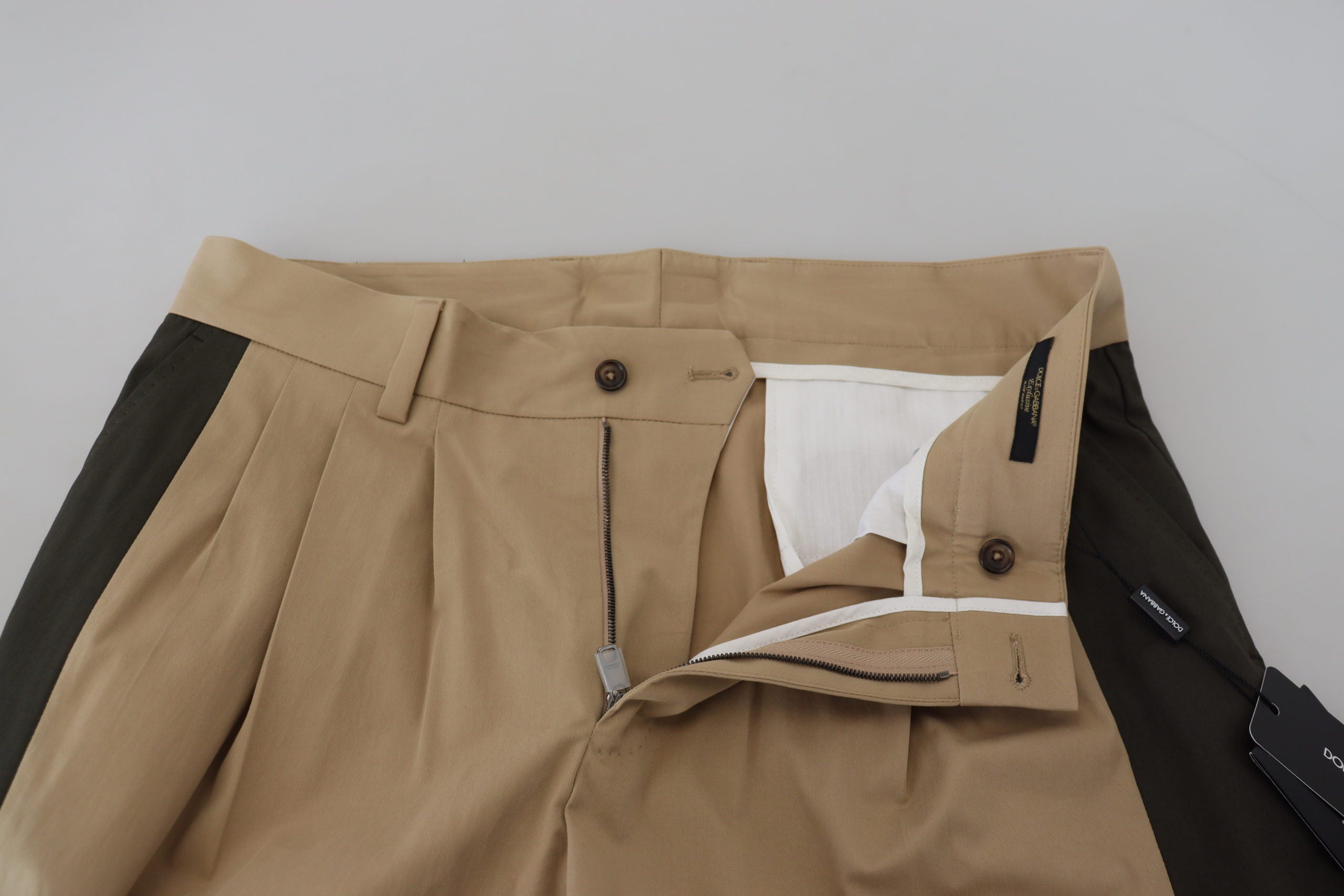 Dolce & Gabbana Brown Black Cotton Chino Men's Trousers-5