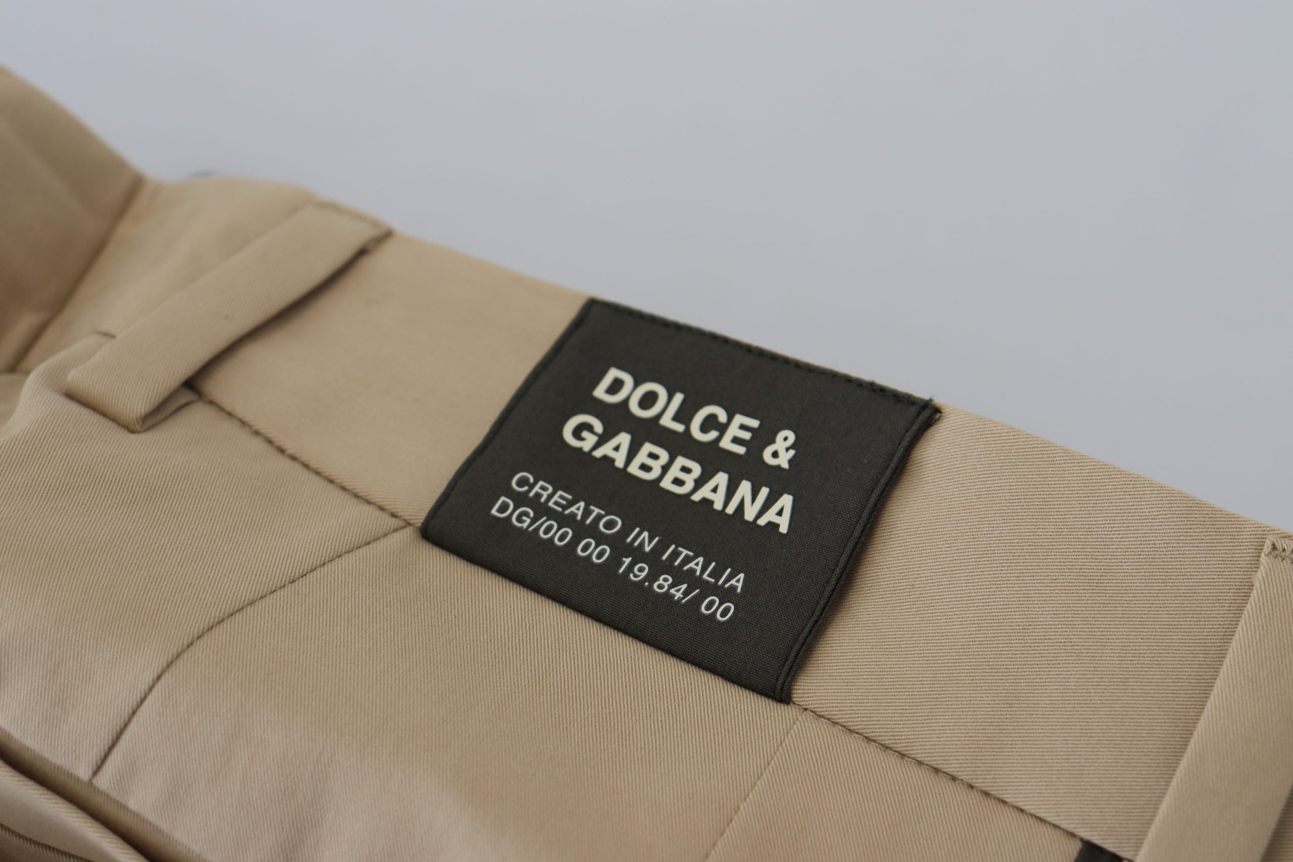 Dolce & Gabbana Brown Black Cotton Chino Men's Trousers-6