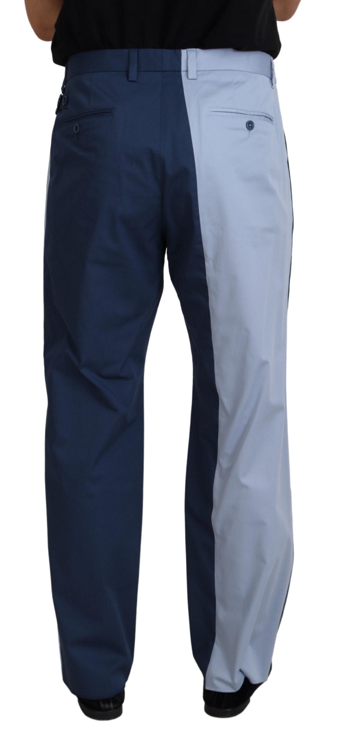 Dolce & Gabbana Blue Cotton Straight Fit Trousers-3