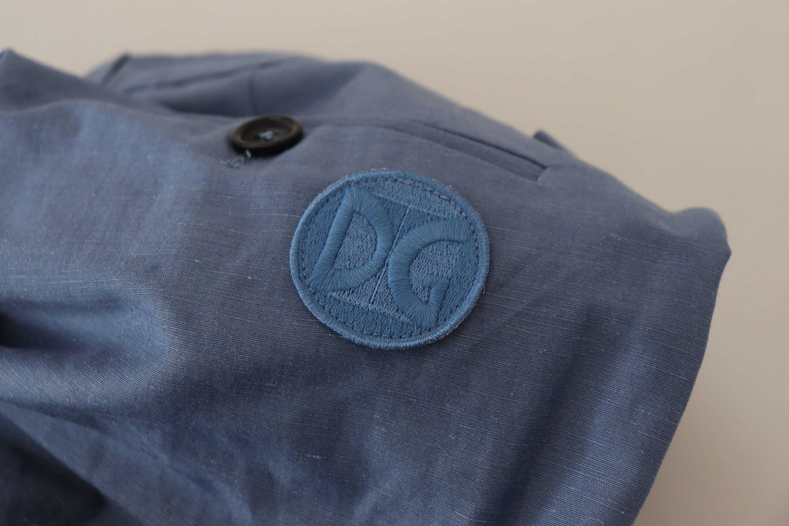Dolce & Gabbana Blue Linen Chino Men's Formal Trousers-8