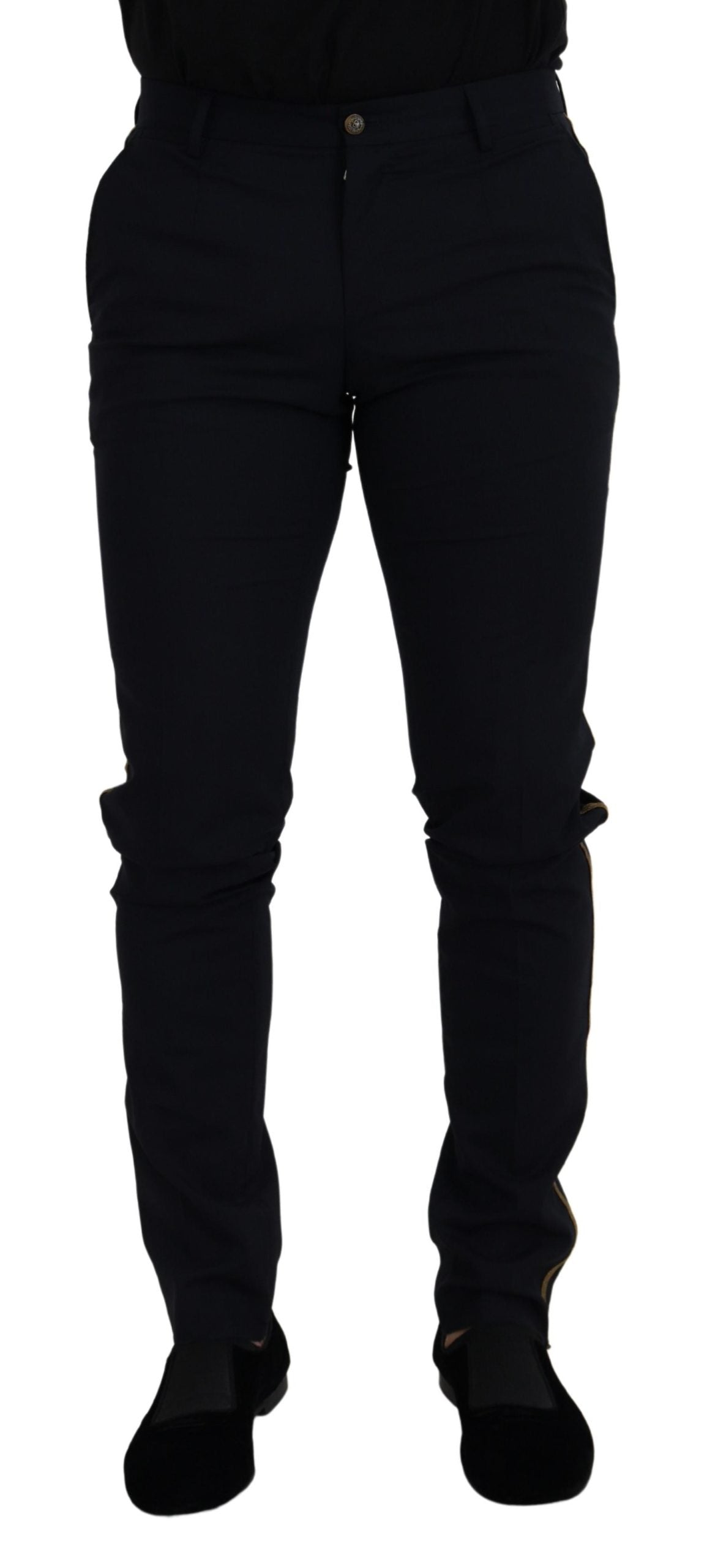 Dolce & Gabbana slim formal trousers in black wool-1