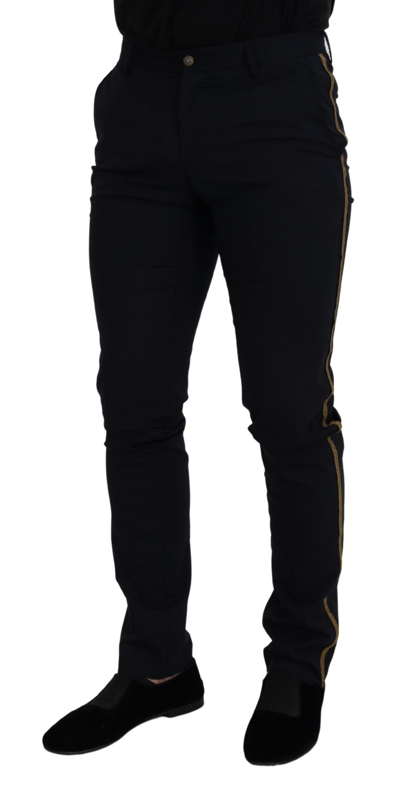 Dolce & Gabbana slim formal trousers in black wool-2
