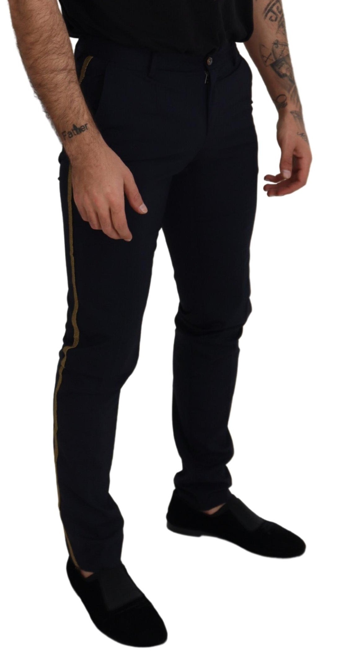 Dolce & Gabbana slim formal trousers in black wool-4
