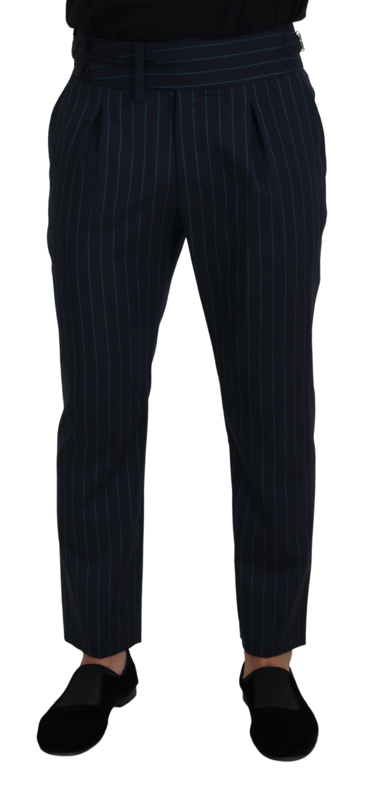 Dolce & Gabbana Blue Striped Men's Formal Trousers