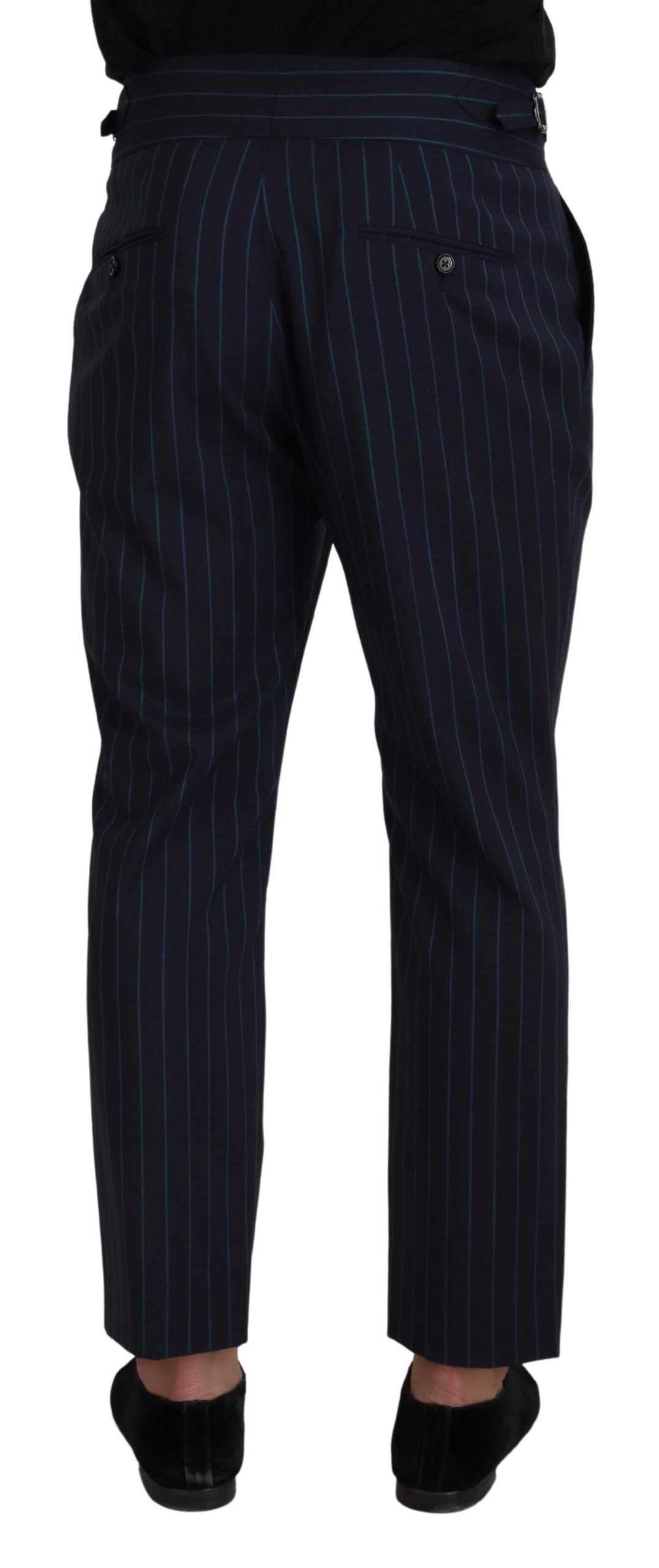 Dolce & Gabbana Blau gestreifte Herren Formal Hosen-3