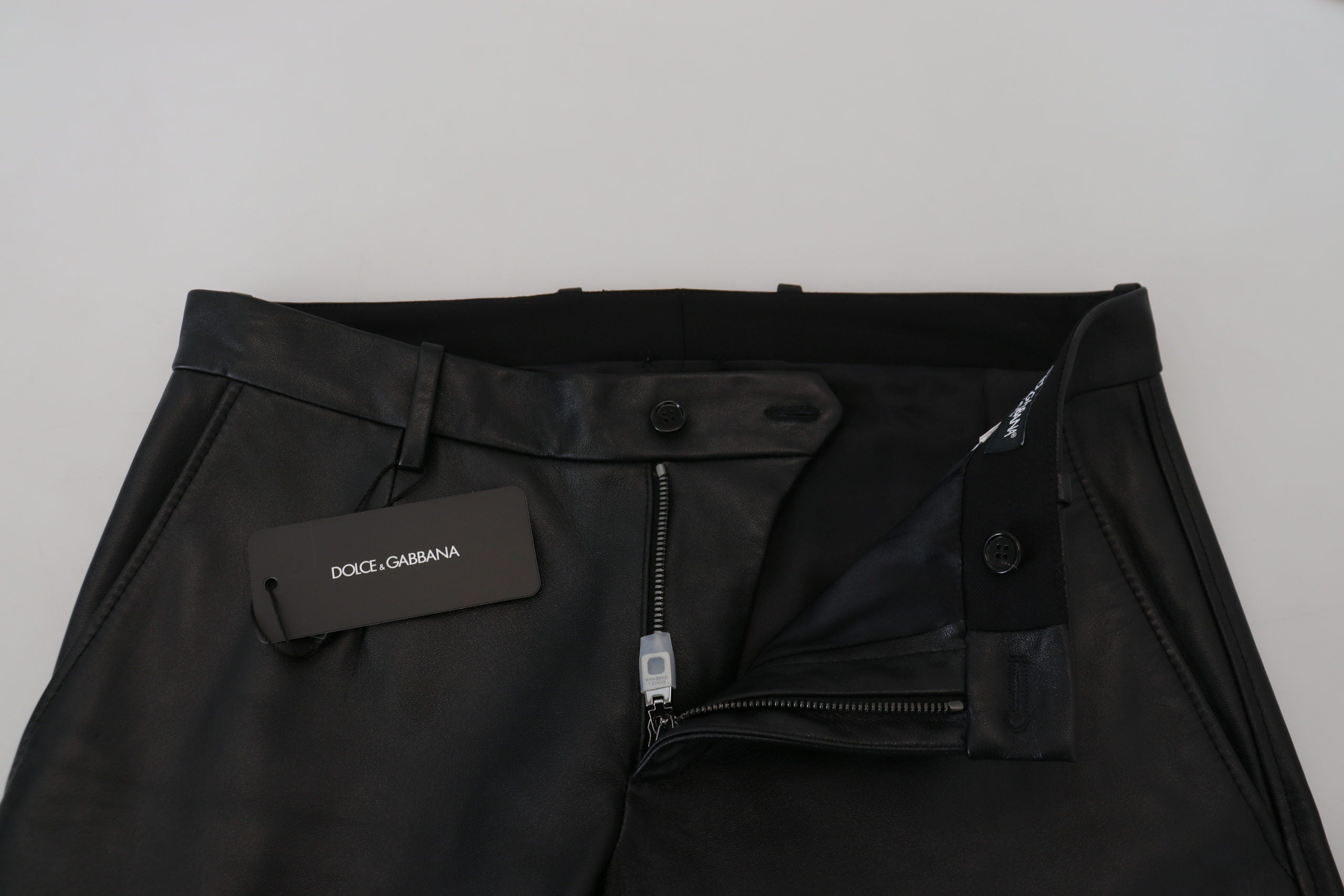 Dolce & Gabbana Black Shiny Stretch Skinny Trousers-5