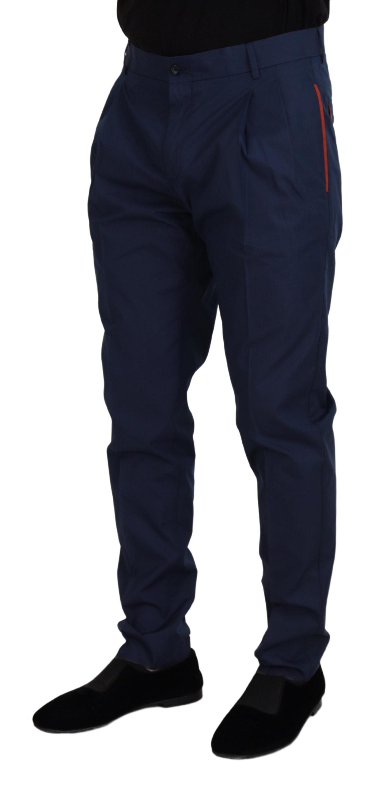 Dolce & Gabbana Blue formal chino trousers in cotton-2
