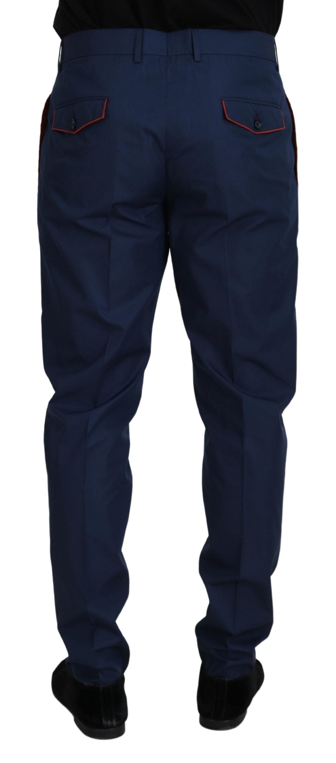Dolce & Gabbana Blue formal chino trousers in cotton-3