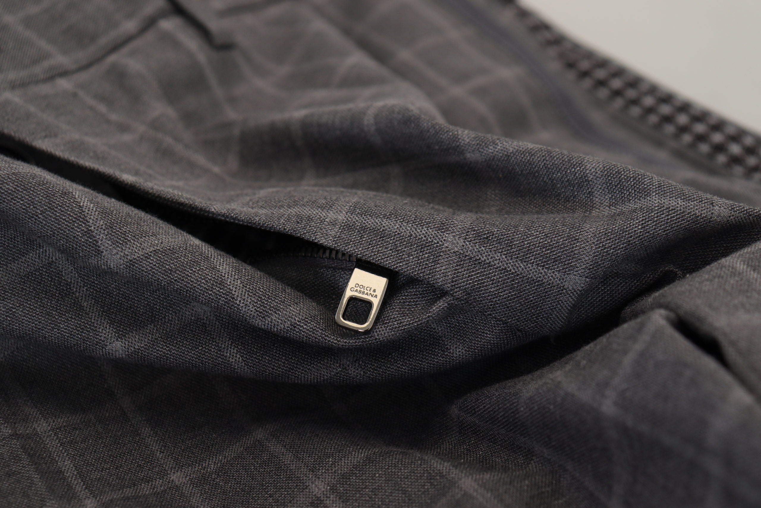 Dolce & Gabbana grey checked cotton chino trousers-6