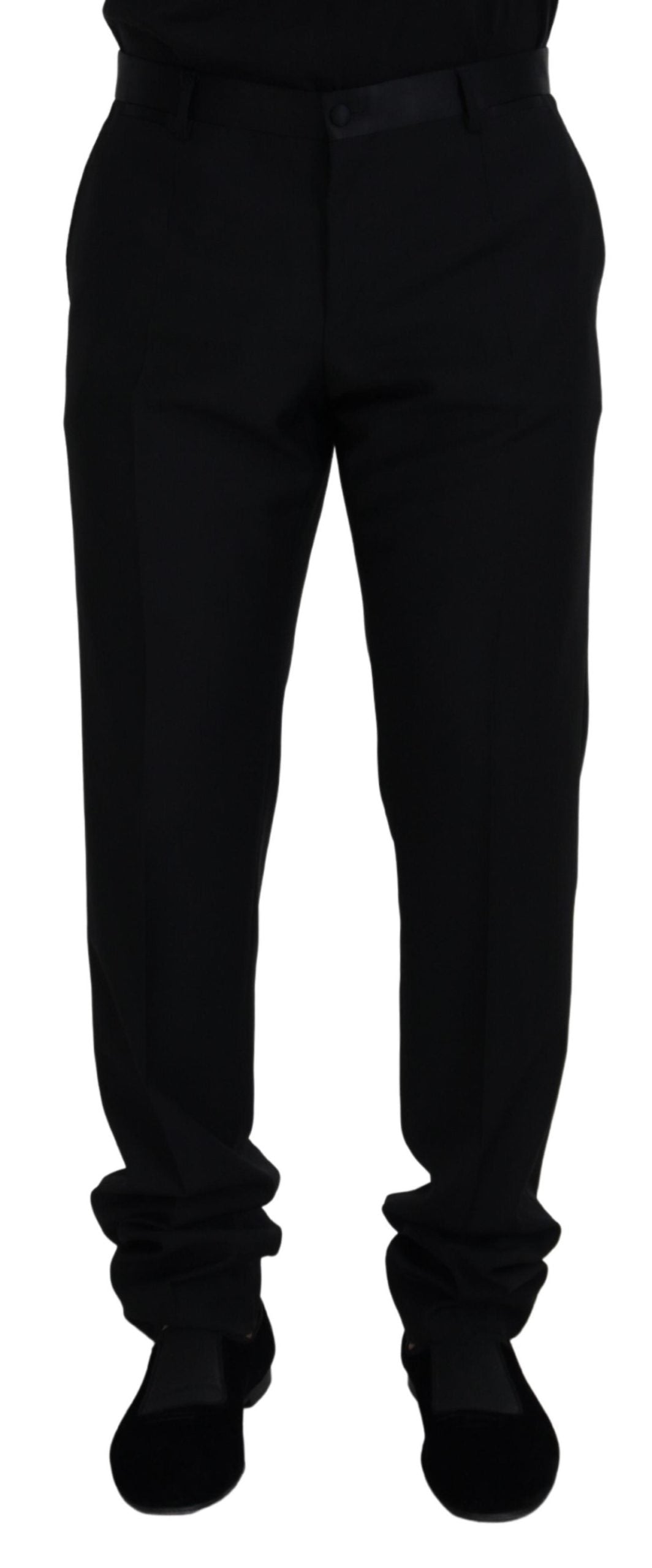 Pantalones chinos de lana negros de Dolce & Gabbana para ocasiones formales-1