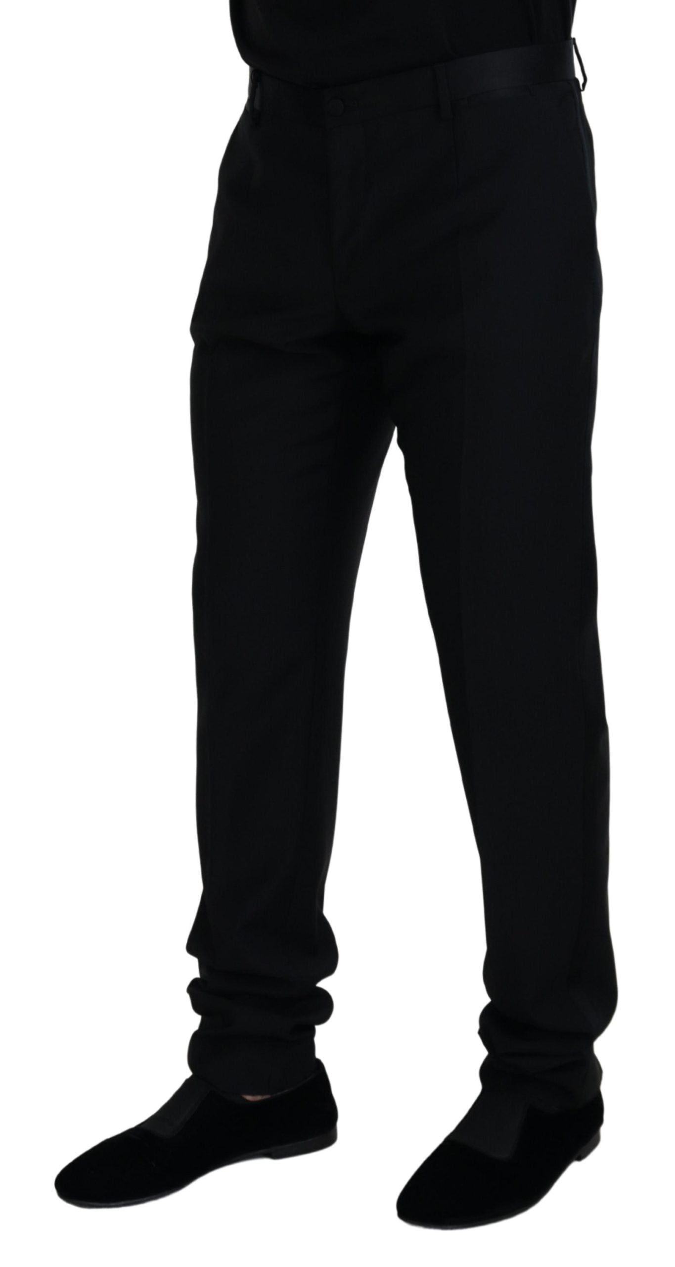 Pantalones chinos de lana negros de Dolce & Gabbana para ocasiones formales-2