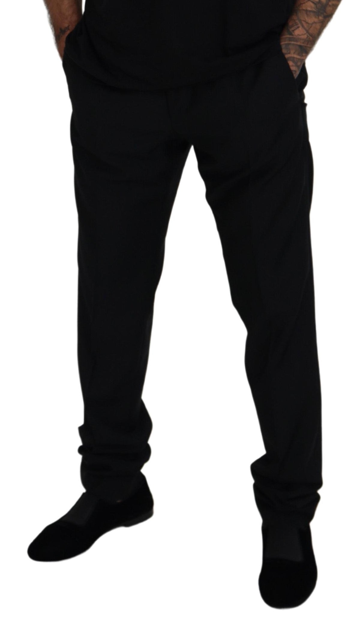 Pantalones chinos de lana negros de Dolce & Gabbana para ocasiones formales-4