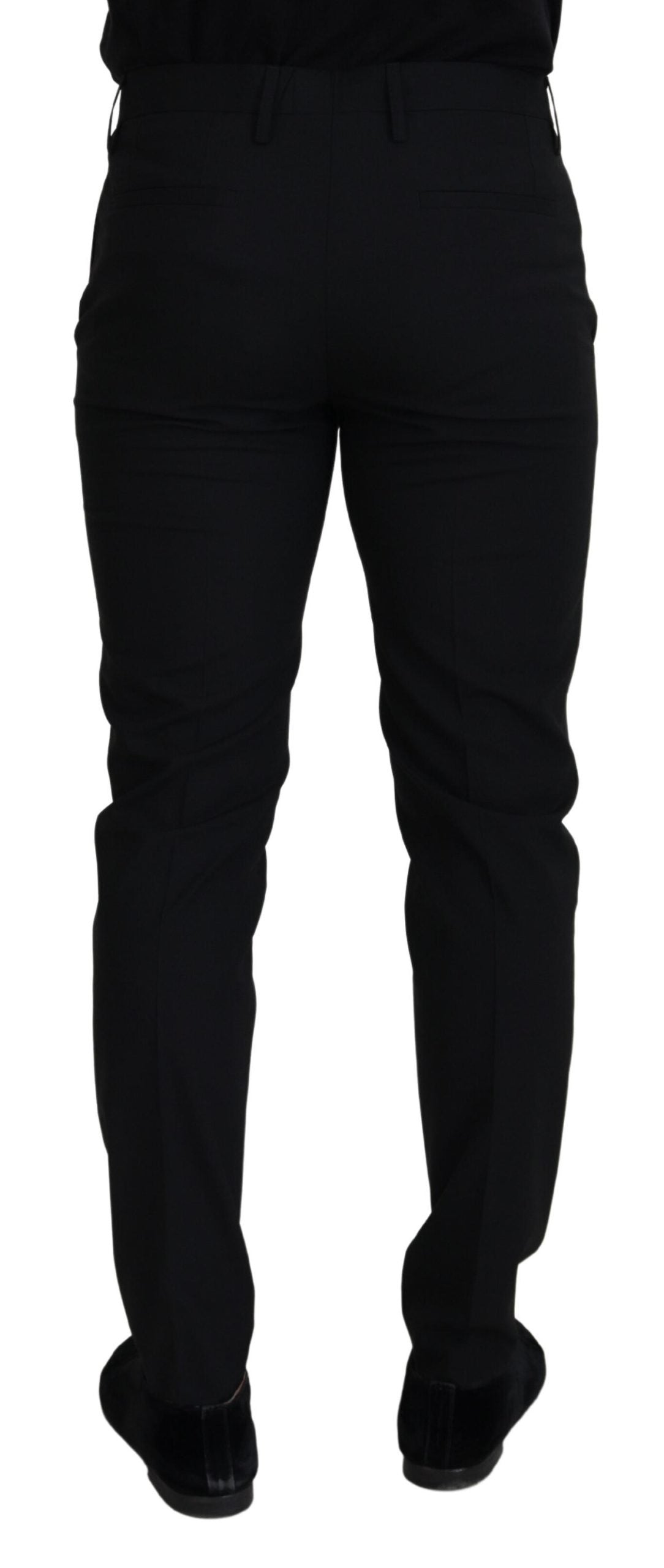 Dolce & Gabbana black polyester chino trousers for formal occasions-3