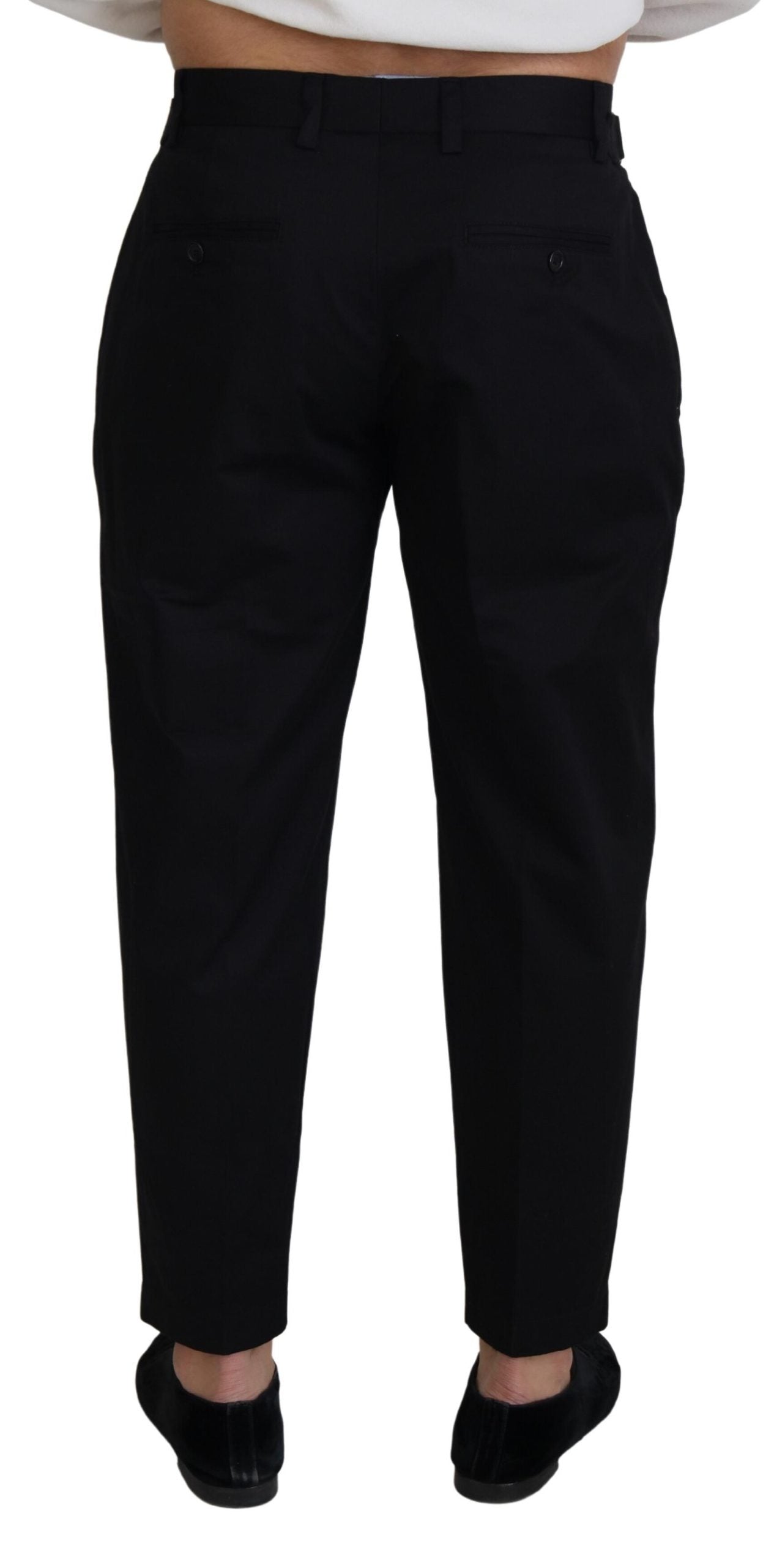 Dolce & Gabbana Schwarze formelle Chino-Hose aus Baumwolle-3