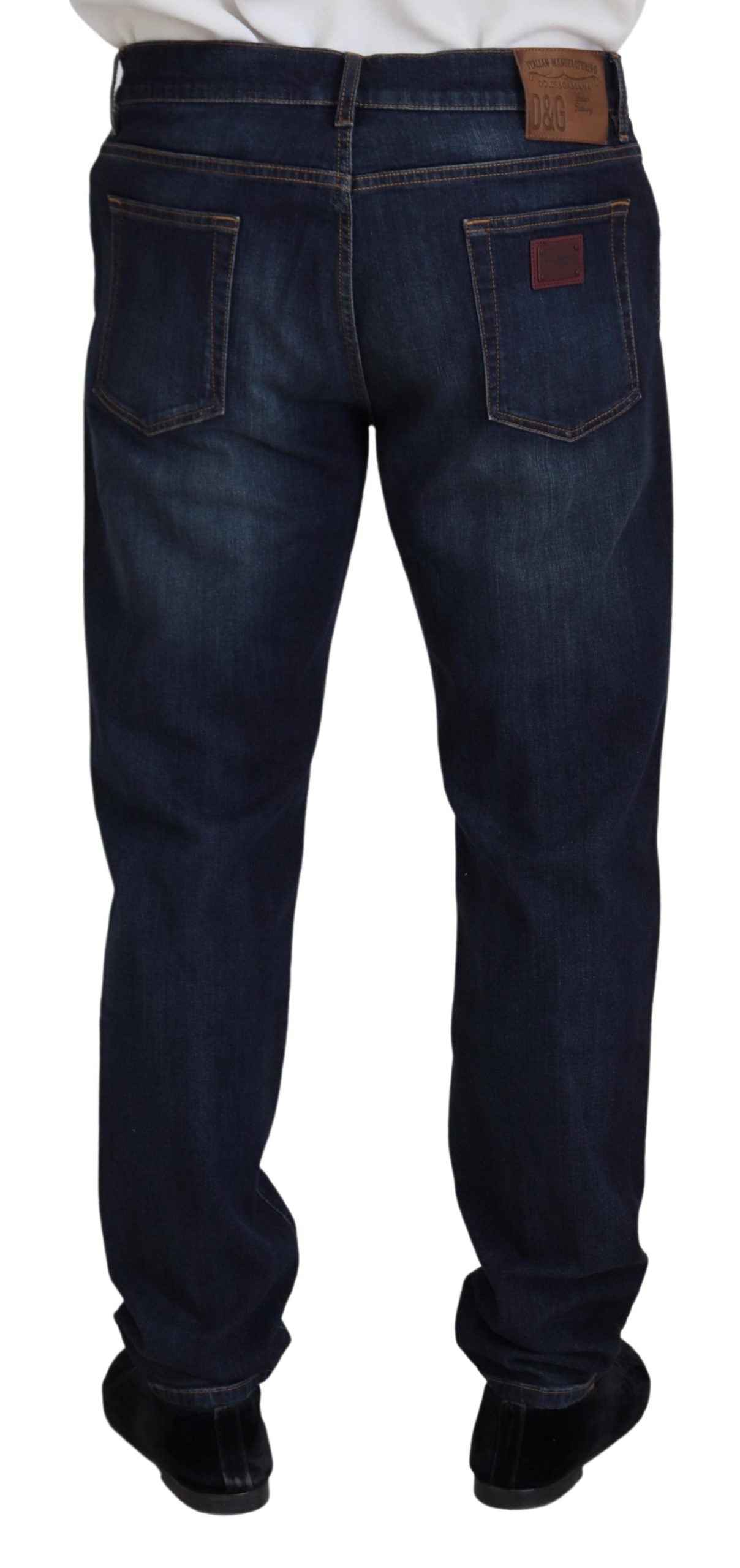 Dolce & Gabbana Blue Cotton Straight Fit Casual Denim Jeans-3
