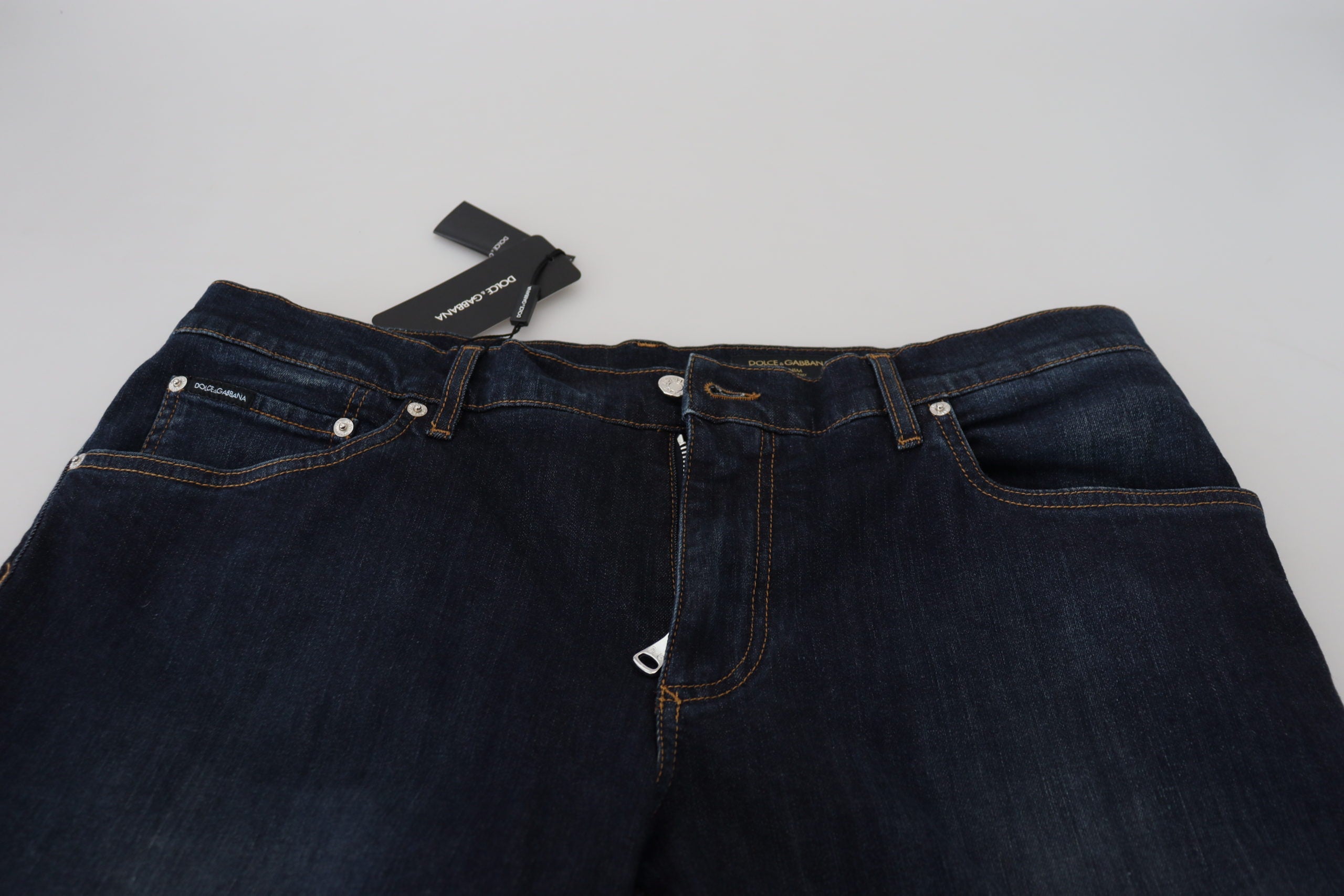 Dolce & Gabbana Blue Cotton Straight Fit Casual Denim Jeans-4