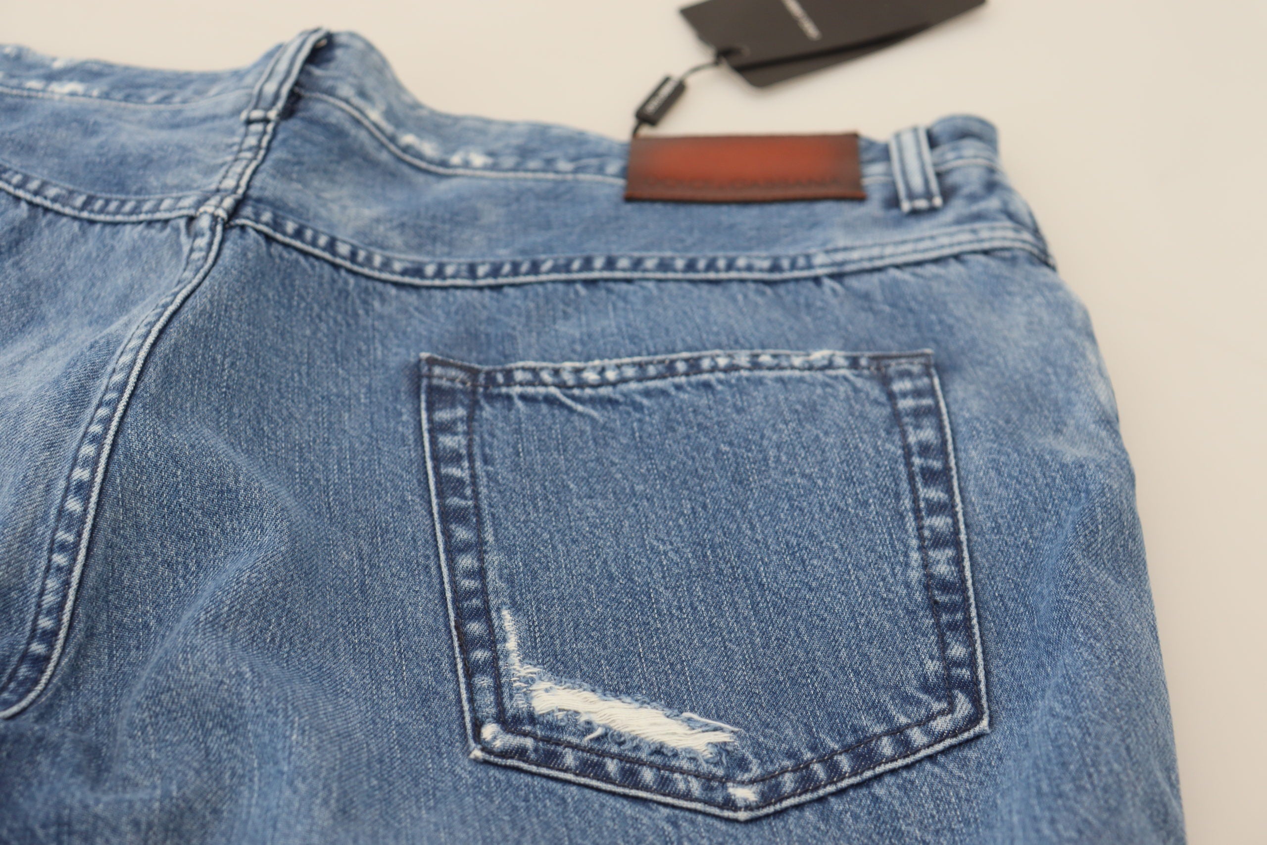 Dolce & Gabbana Blue Washed Cotton Casual Denim Jeans-6