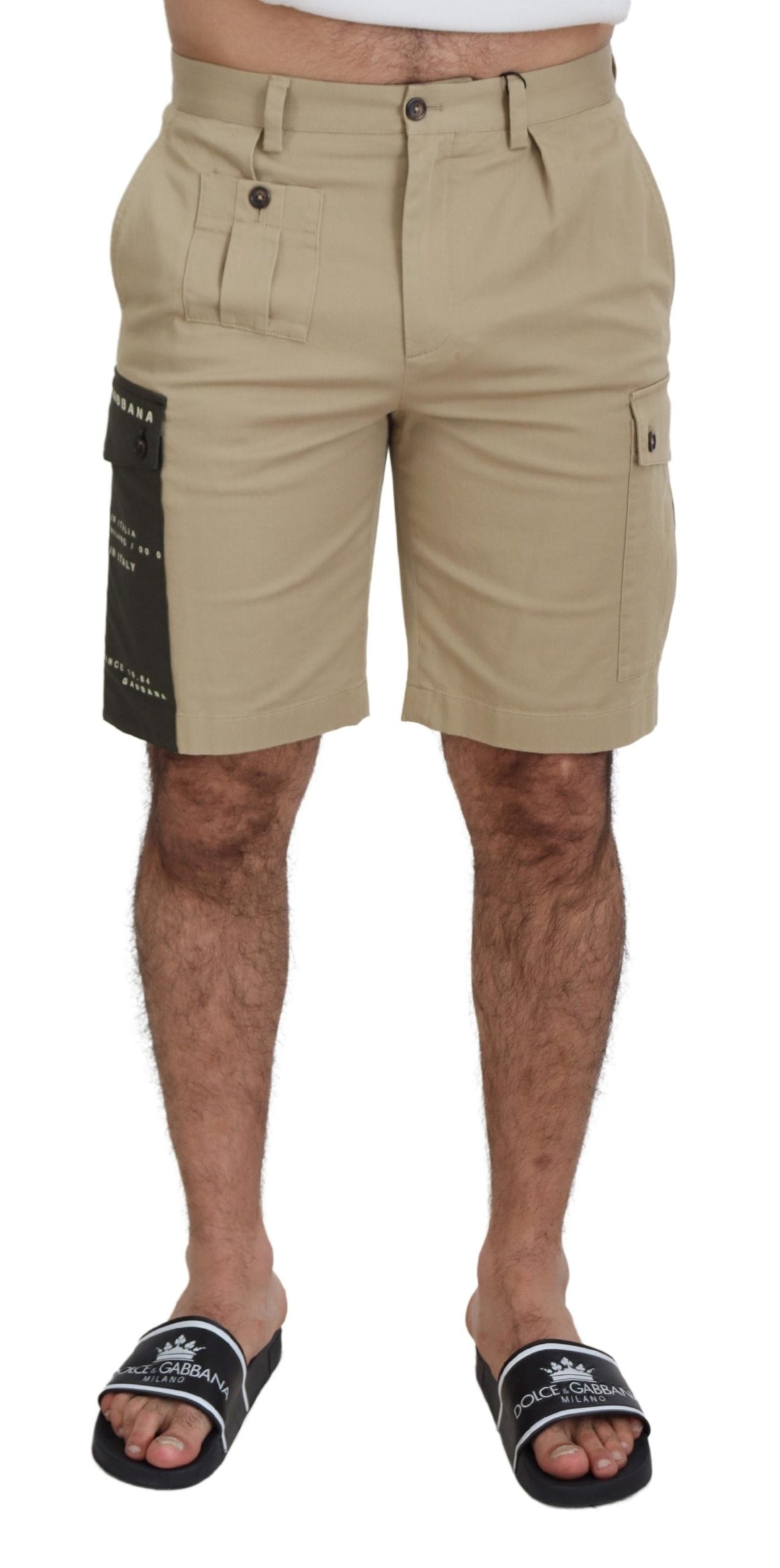 Dolce & Gabbana Beigefarbene Cargo-Bermudashorts aus Baumwolle-2