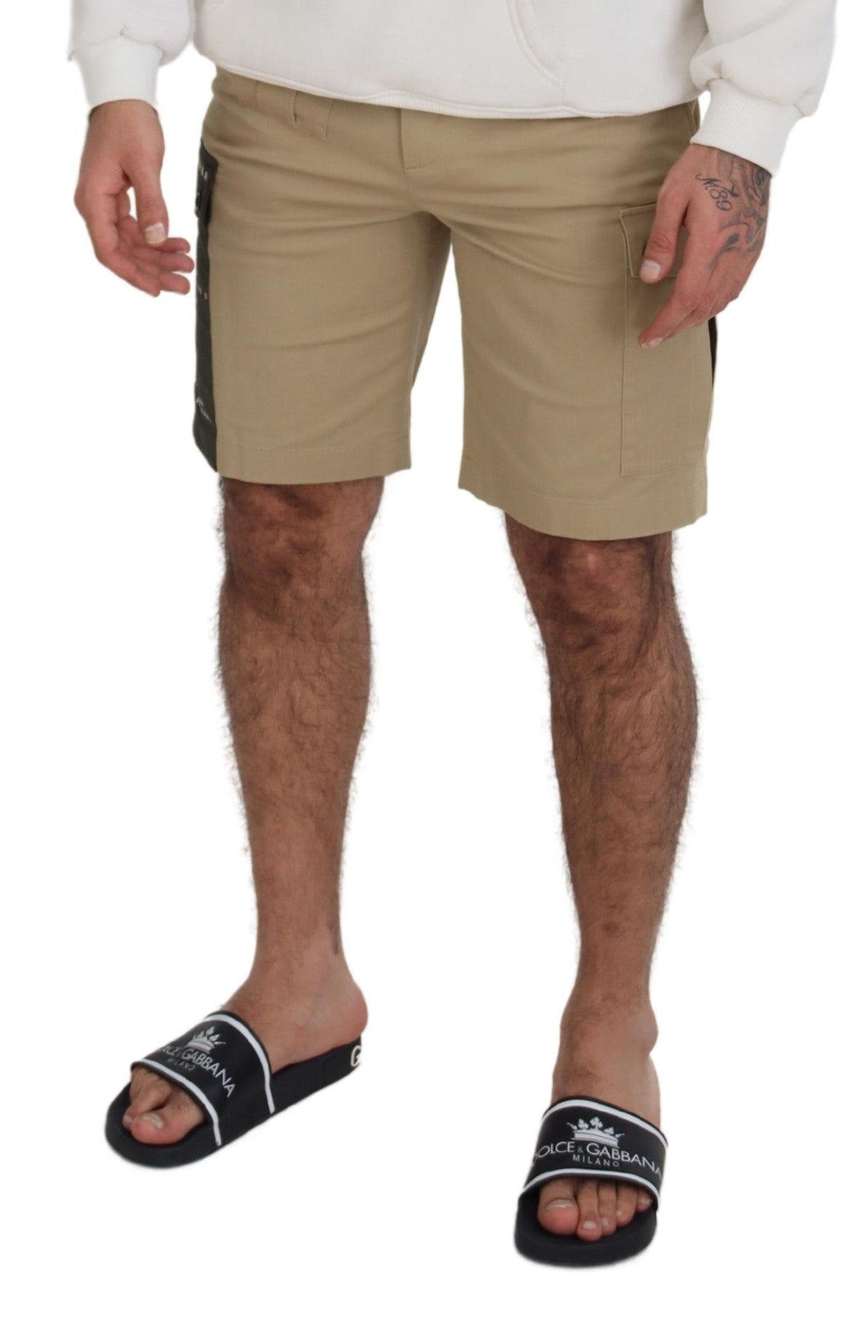 Dolce & Gabbana Beigefarbene Cargo-Bermudashorts aus Baumwolle-4