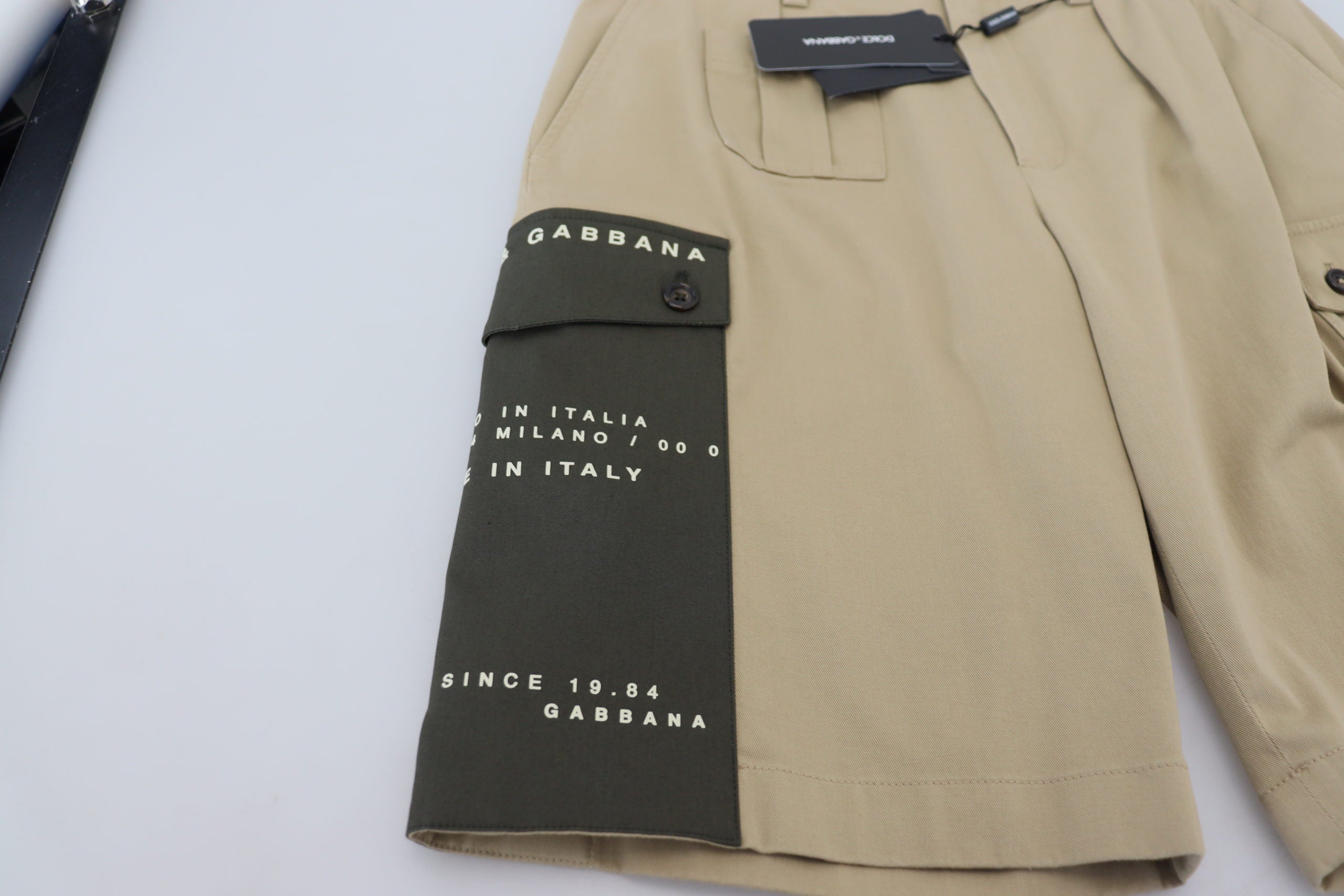 Dolce & Gabbana Beigefarbene Cargo-Bermudashorts aus Baumwolle-5