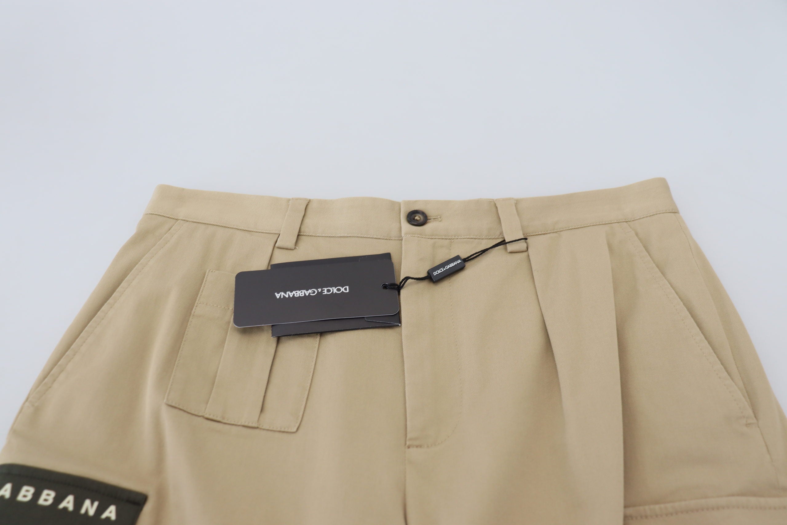 Dolce & Gabbana Beigefarbene Cargo-Bermudashorts aus Baumwolle-6