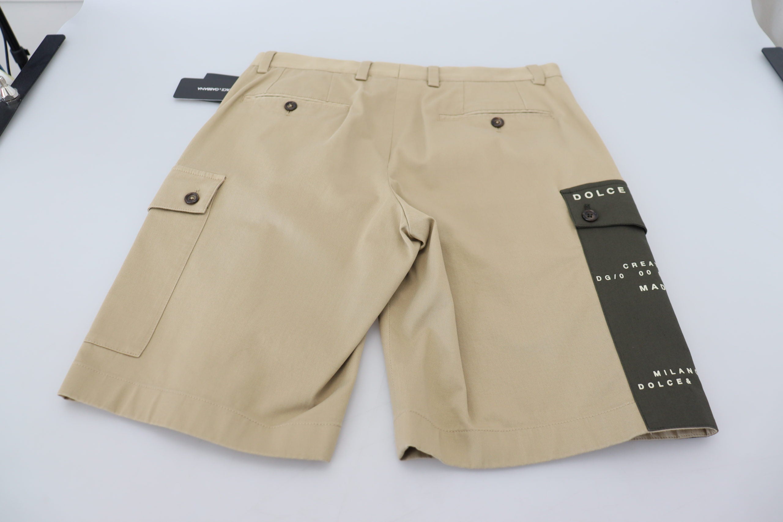 Dolce & Gabbana Beigefarbene Cargo-Bermudashorts aus Baumwolle-8