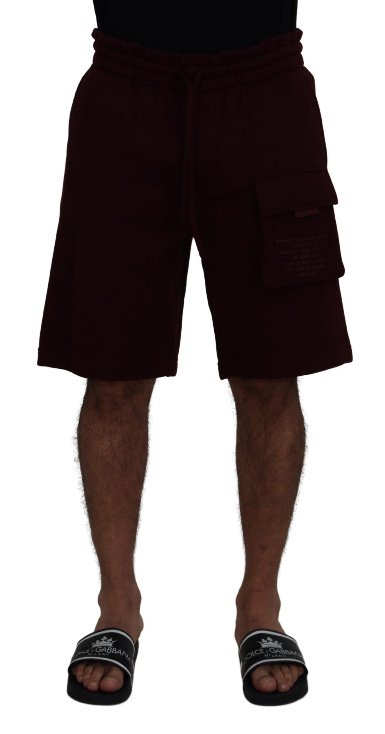 Dolce & Gabbana Maroon Bermuda Cargo Herren Shorts-1