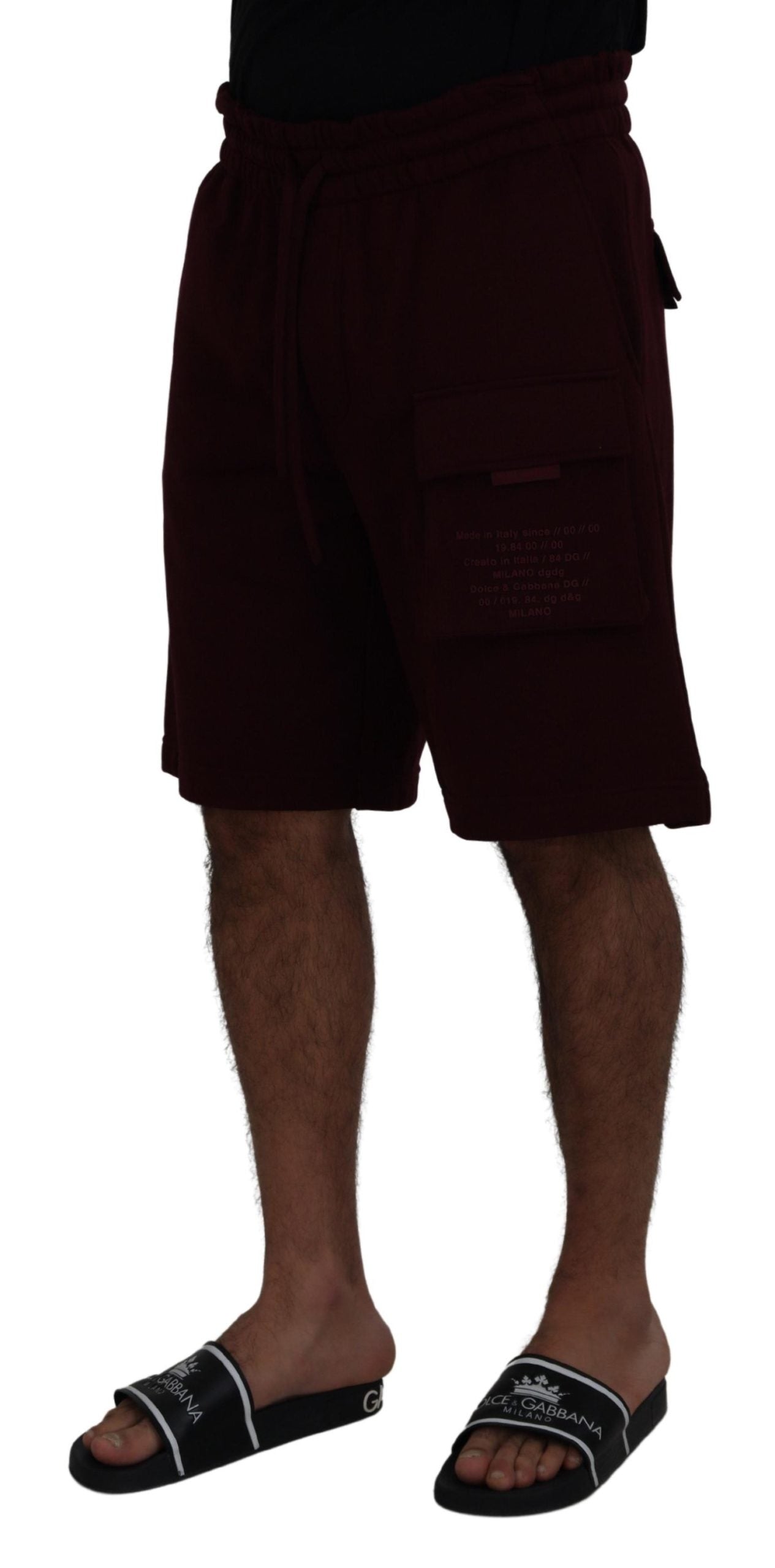 Dolce & Gabbana Maroon Bermuda Cargo Herren Shorts-2