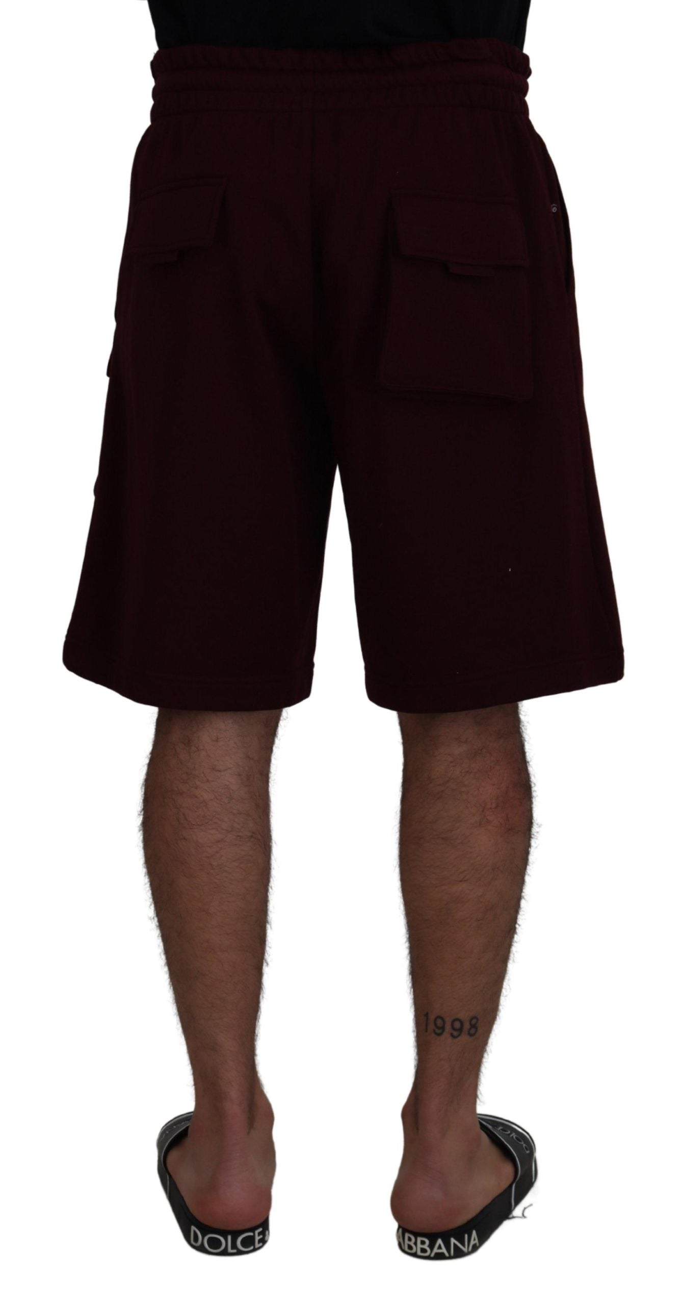 Dolce & Gabbana Maroon Bermuda Cargo Herren Shorts-3