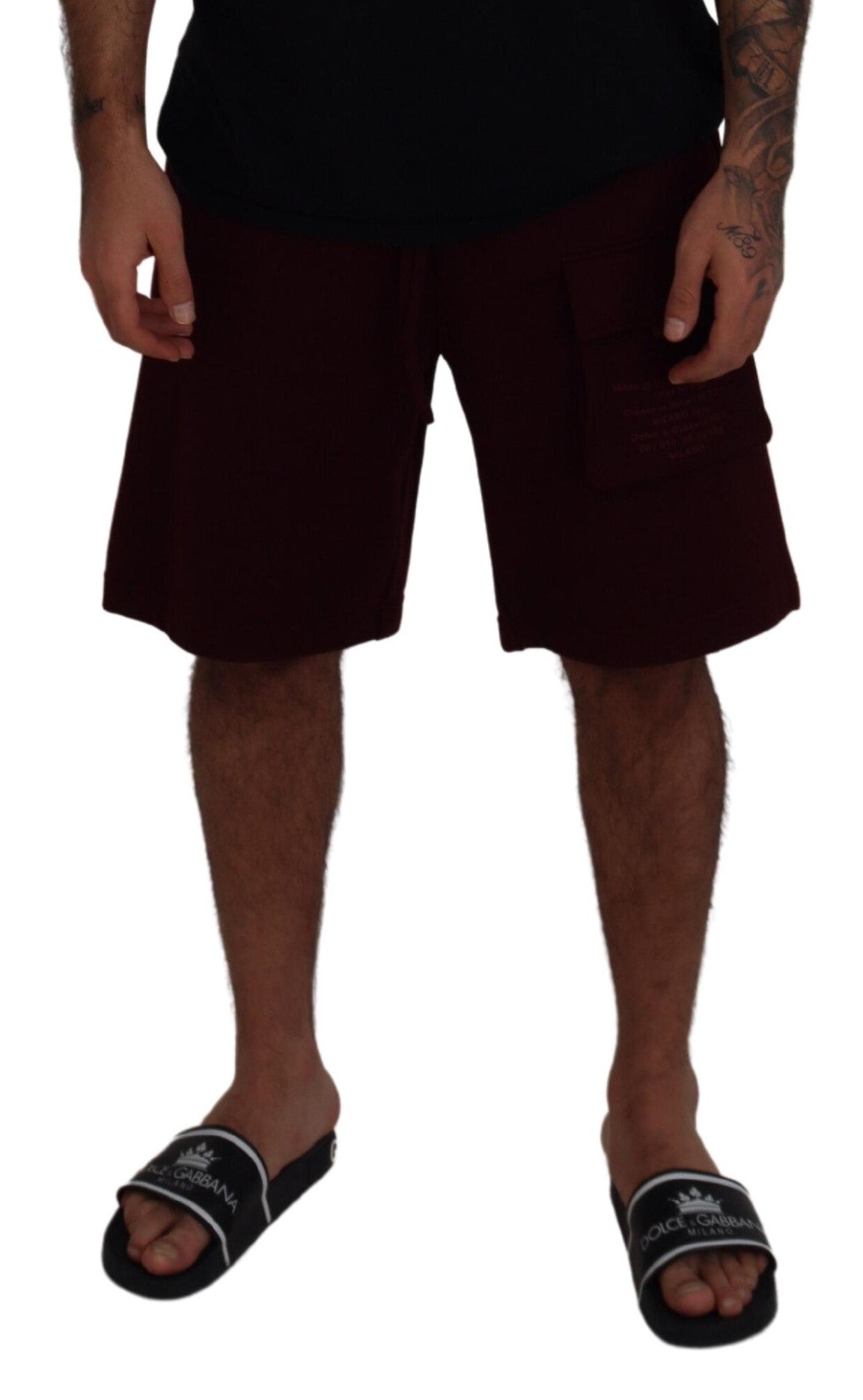 Dolce & Gabbana Maroon Bermuda Cargo Herren Shorts-4