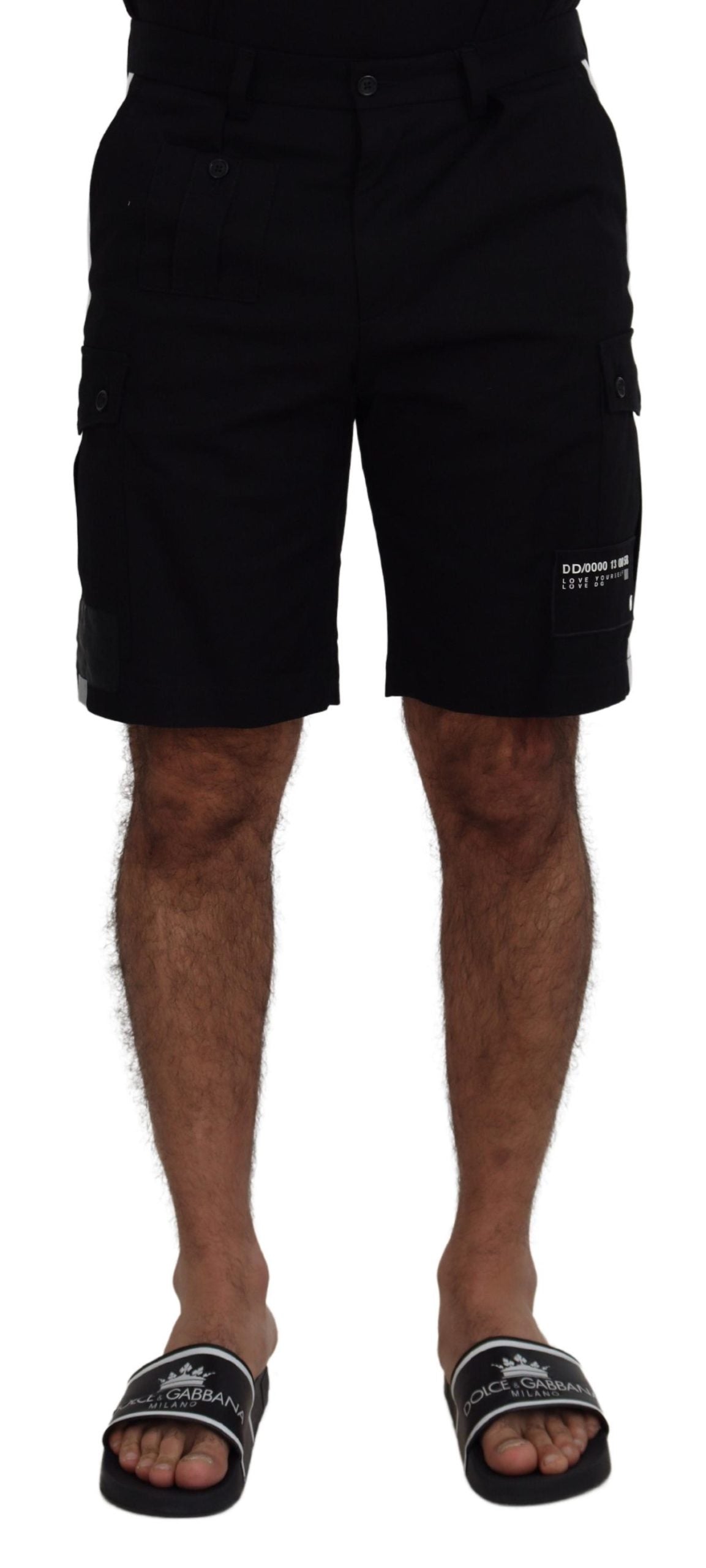 Dolce & Gabbana Black Bermuda Cargo Casual Shorts-1